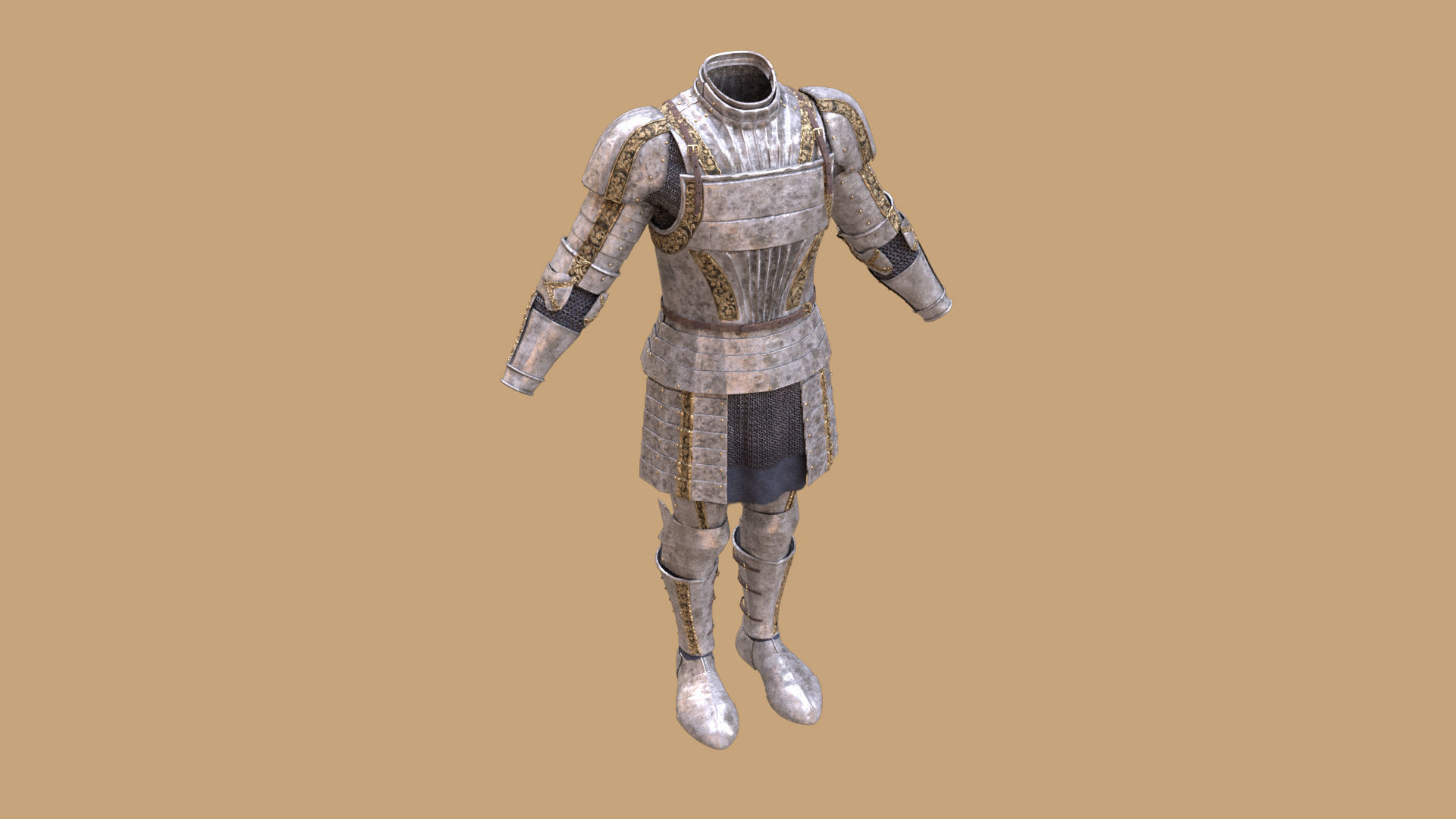 cavalry knight medieval soldier pbr texture and model Low-poly 3D model_5