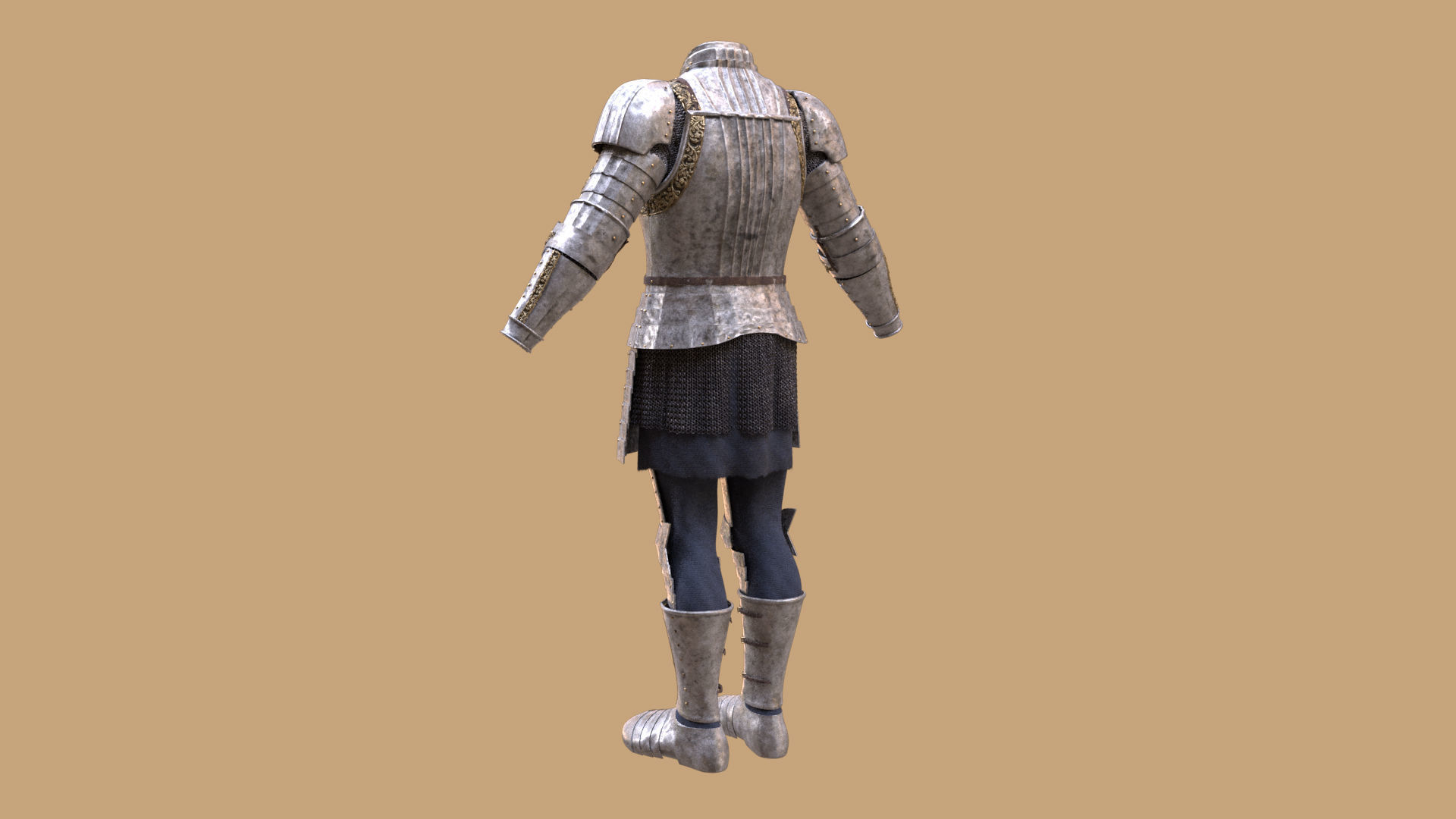 cavalry knight medieval soldier pbr texture and model Low-poly 3D model_3