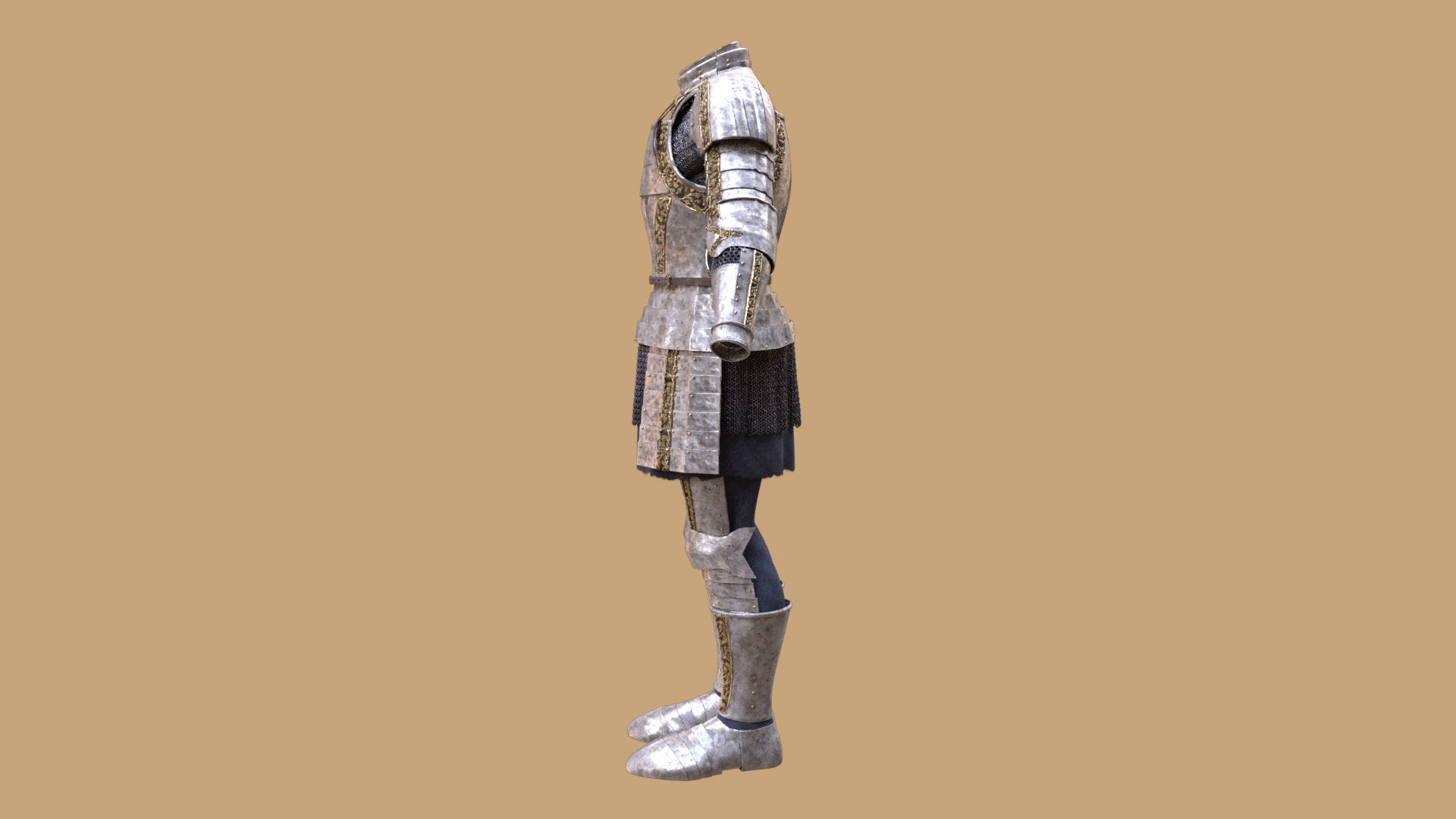 cavalry knight medieval soldier pbr texture and model Low-poly 3D model_2