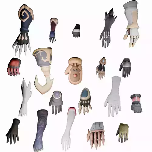 20 STYLIZED GLOVE MODELS PACK 1 - LOW POLY