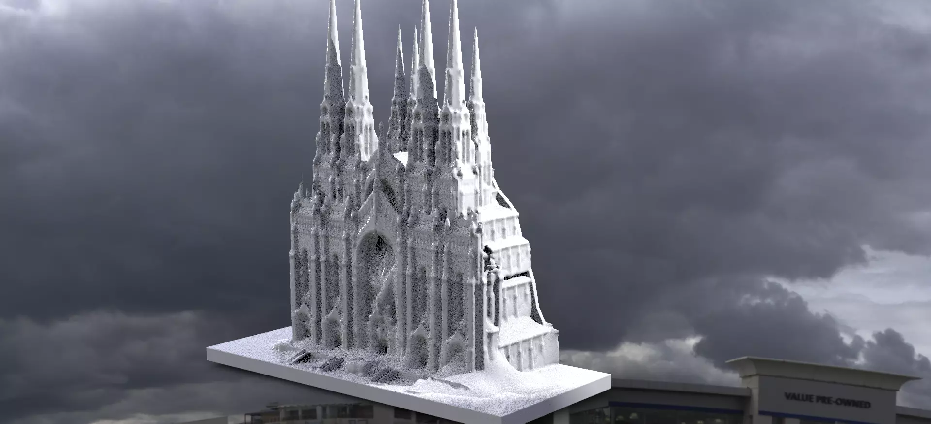 Fantasy Cathedral Grand front spire 3D print model_0