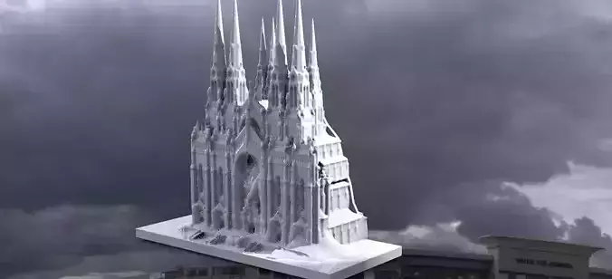 Fantasy Cathedral Grand front spire 3D print model