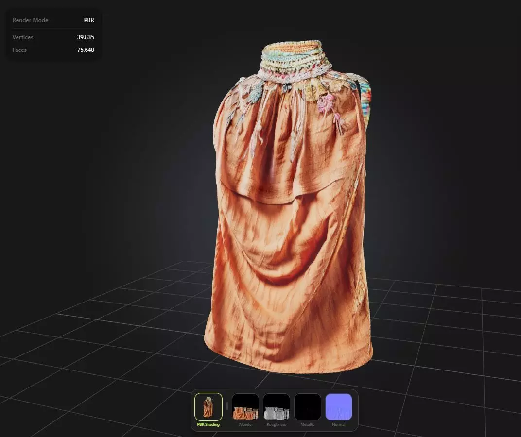 Boho Top PBR 4k Low-poly 3D model