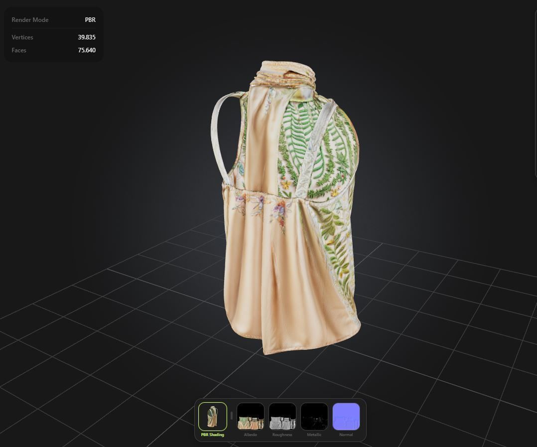 Floral Top PBR 4k Low-poly 3D model_1