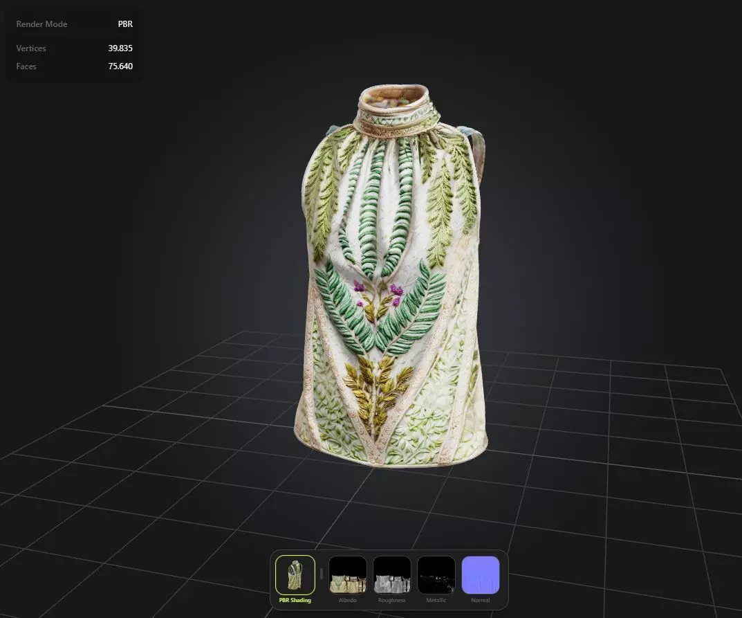 Floral Top PBR 4k Low-poly 3D model_0
