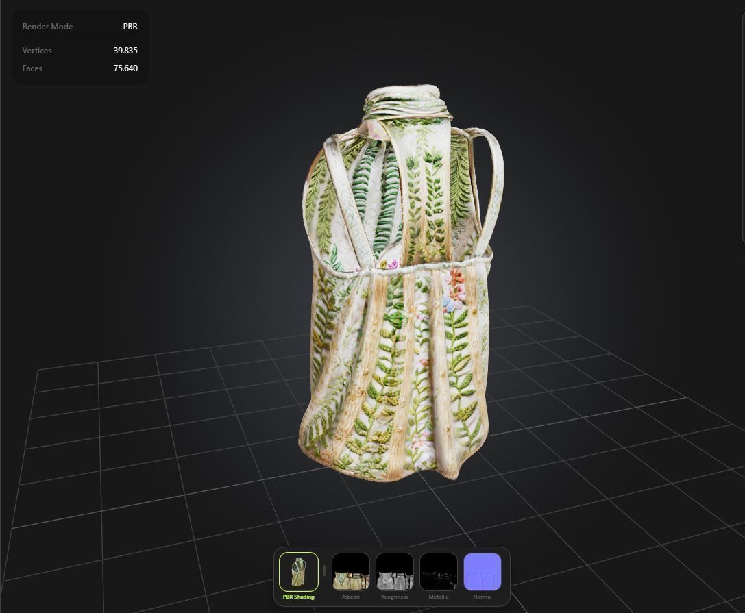 Floral Top PBR 4k Low-poly 3D model_1