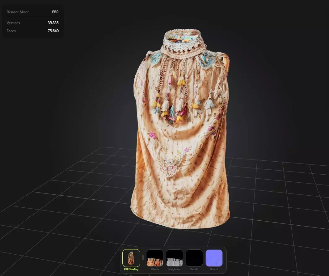 Boho Top PBR 4k Low-poly 3D model