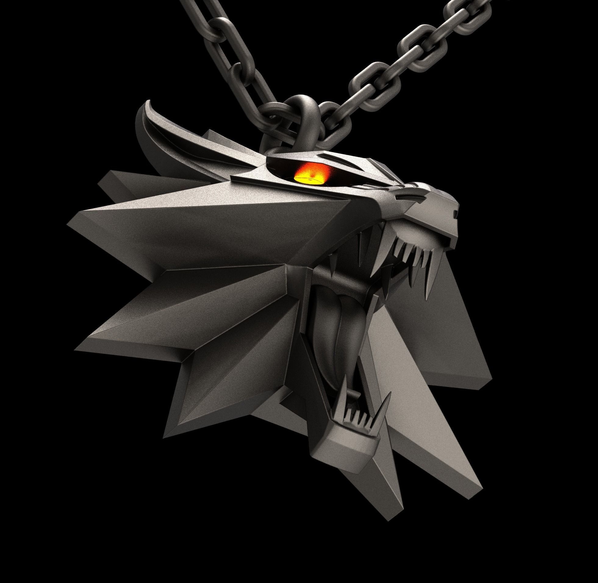 The Witcher Medallion 3D print model_2