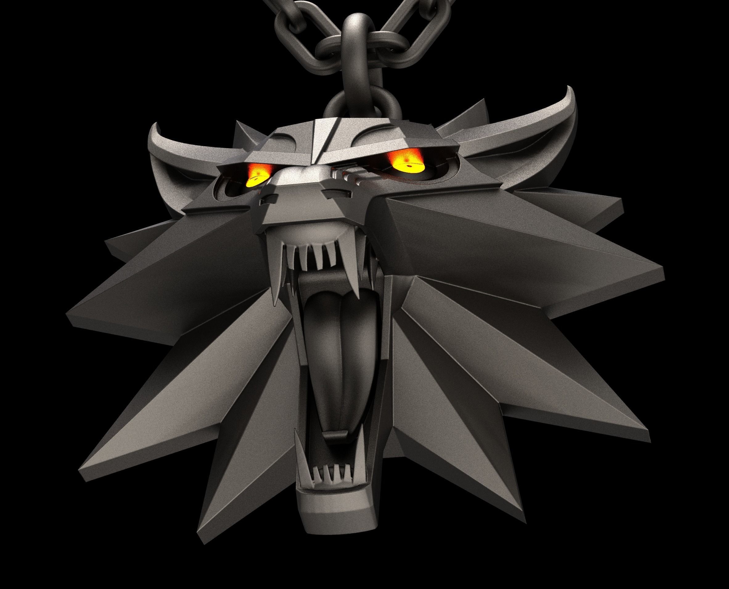The Witcher Medallion 3D print model_3