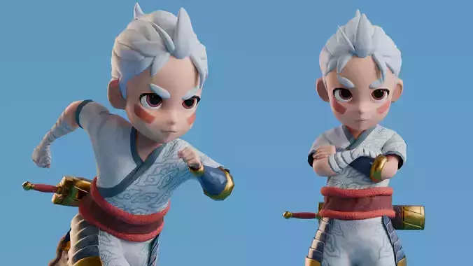 Low poly - Stylized Game Character Boy - BLR Low-poly 3D model