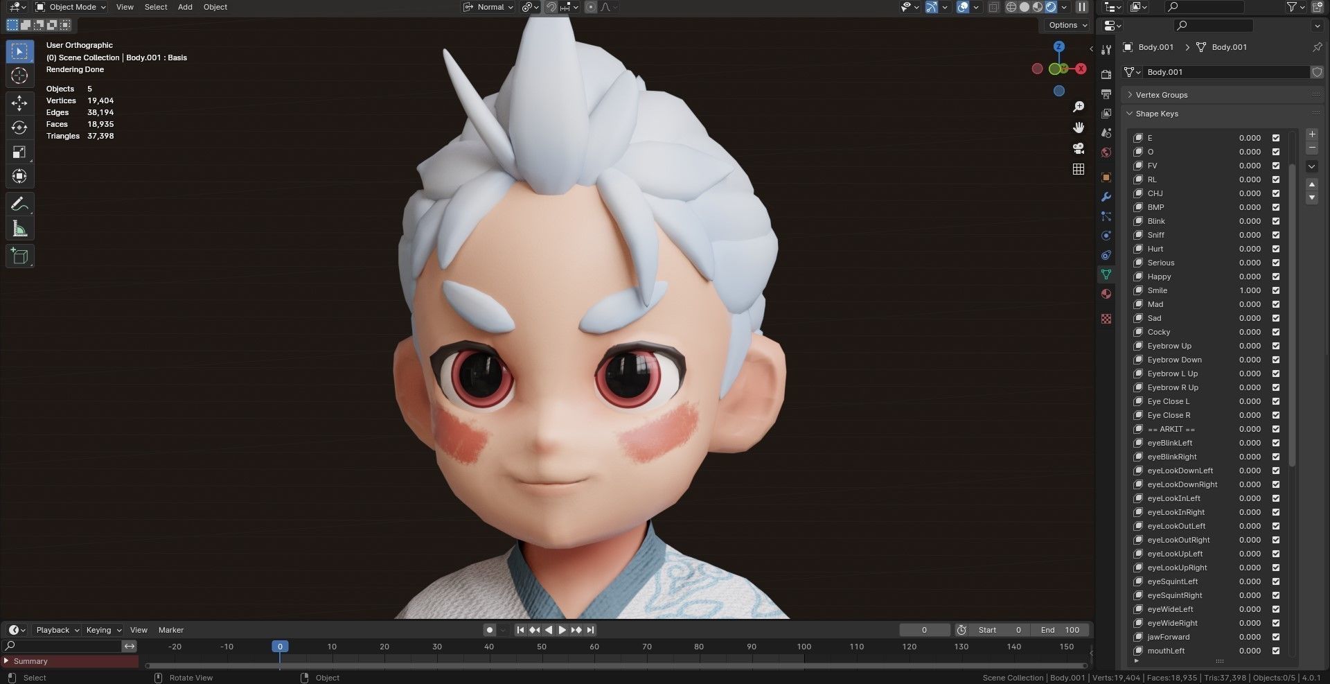 Low poly - Stylized Game Character Boy - BLR Low-poly 3D model_7