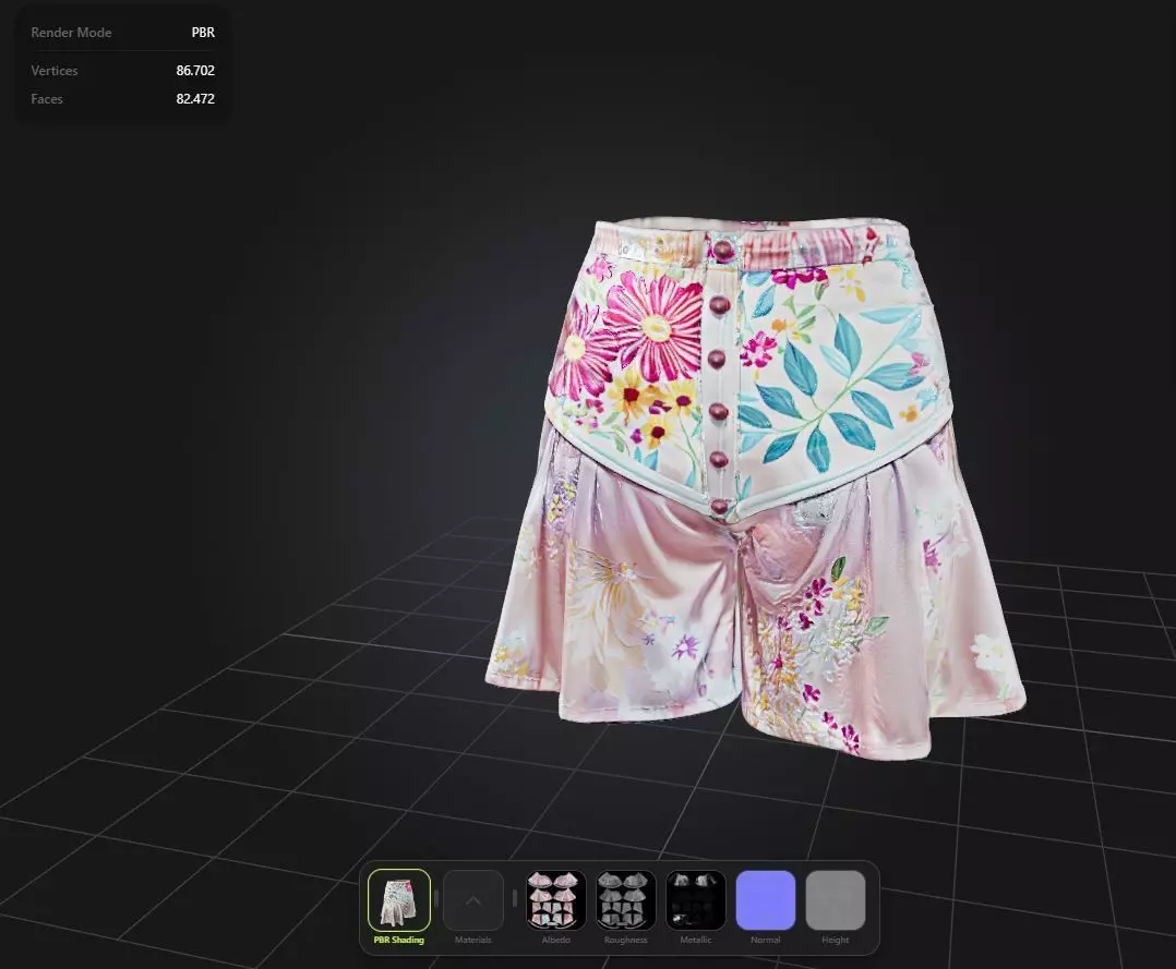 Kawaii Shorts PBR 4k Low-poly 3D model