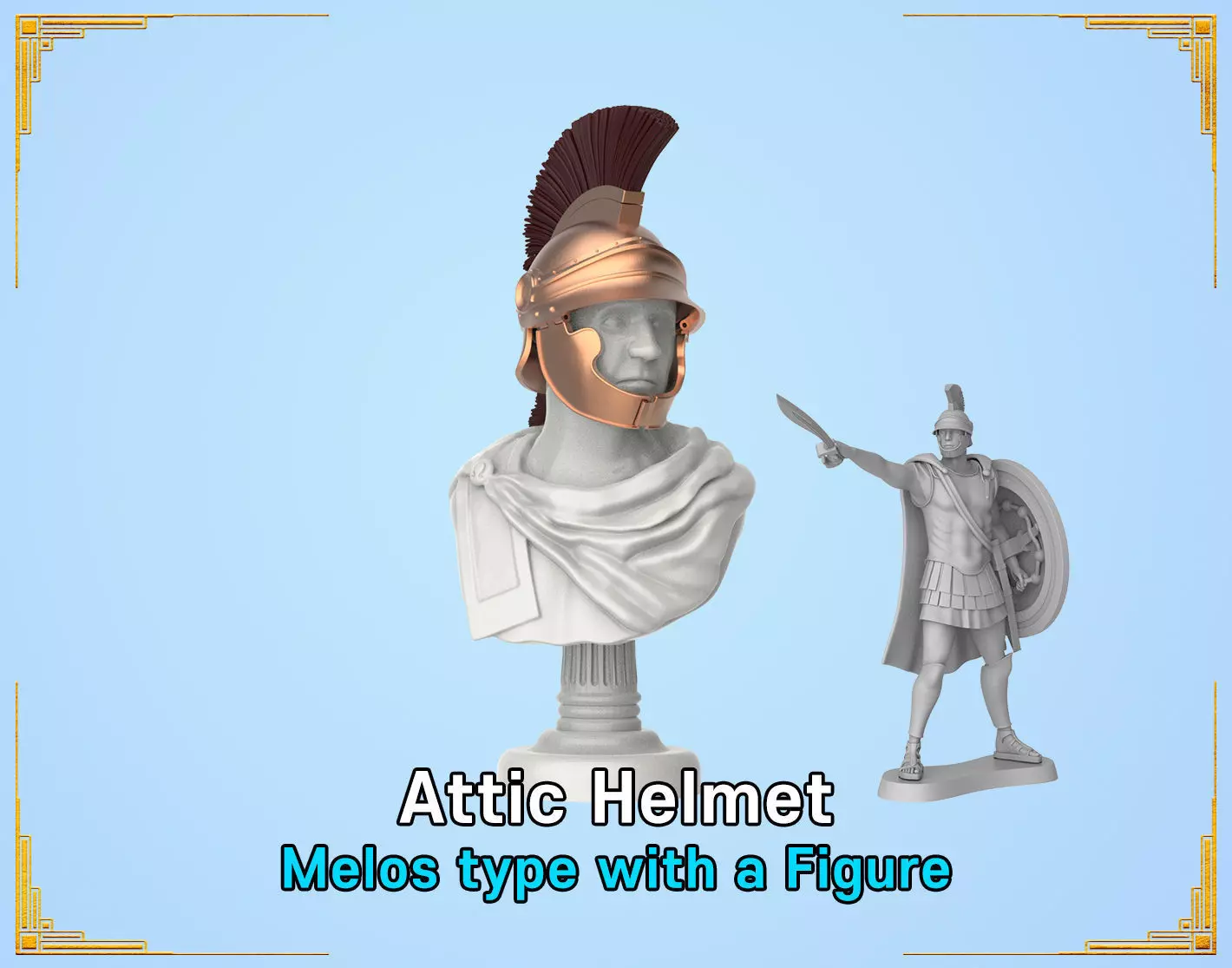 Attic Helmet of melos type with a figure 3D print model_0