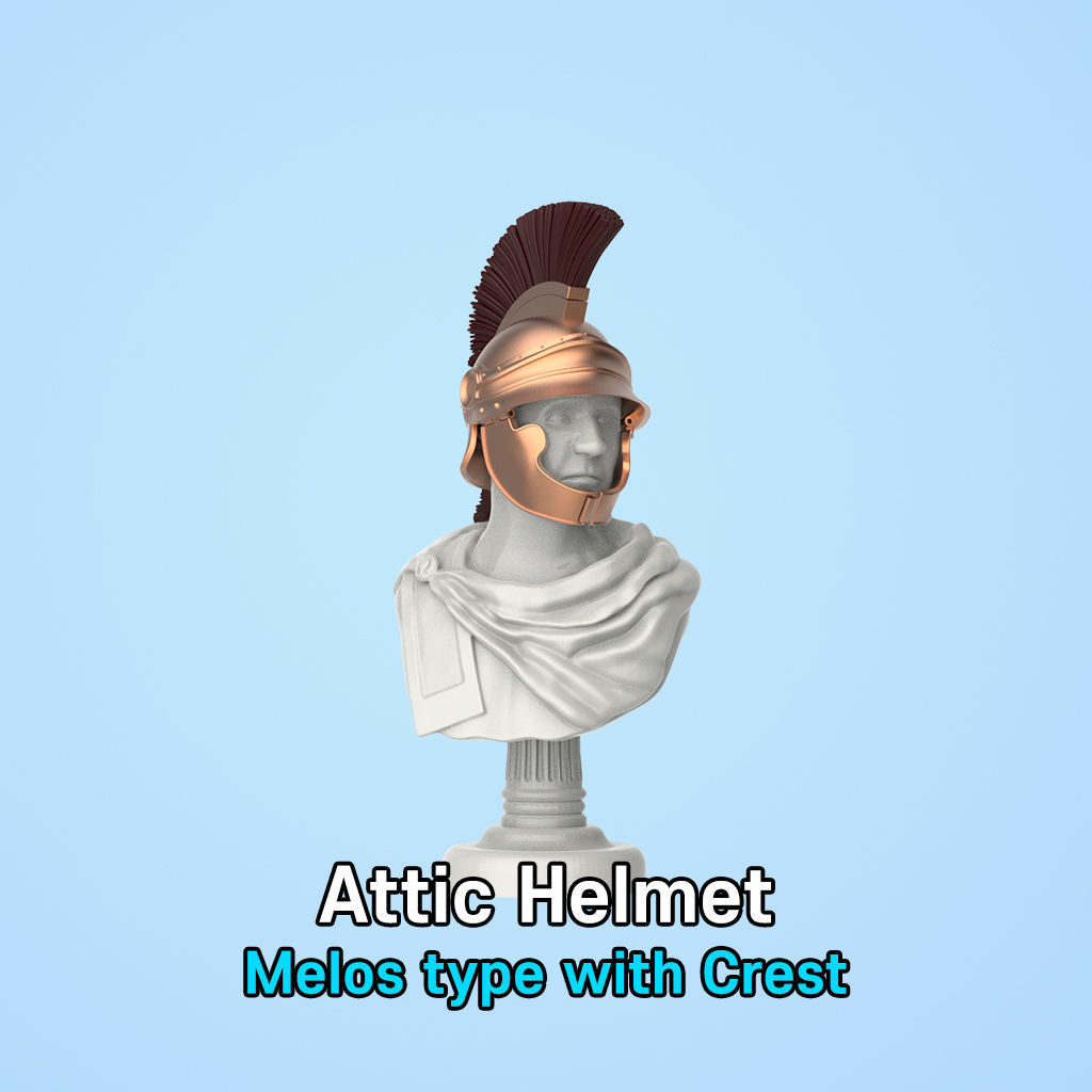 Attic Helmet of melos type with a figure 3D print model_2