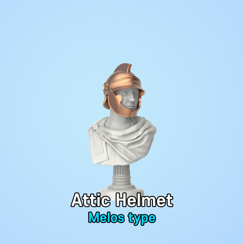 Attic Helmet of melos type with a figure 3D print model_3