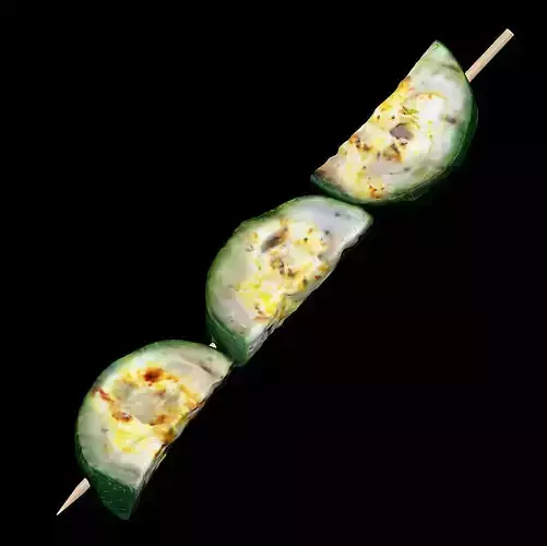 Yakitori Robata Japanese Food Zucchini 3D Model 3D scan