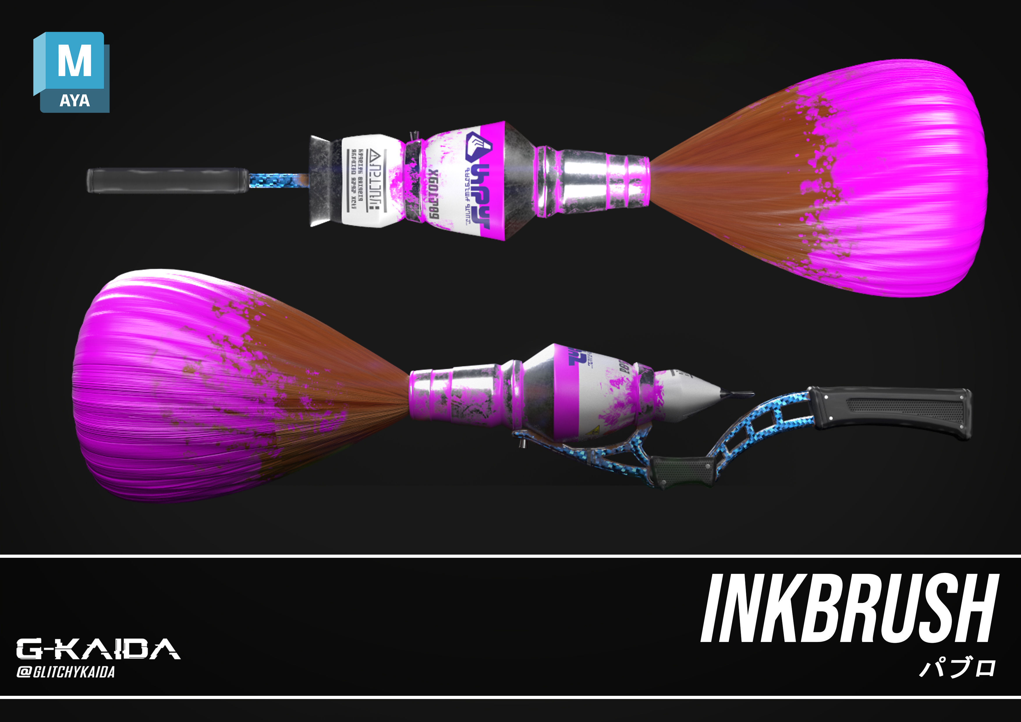Prop - Weapon - Inkbrush 3D model_4