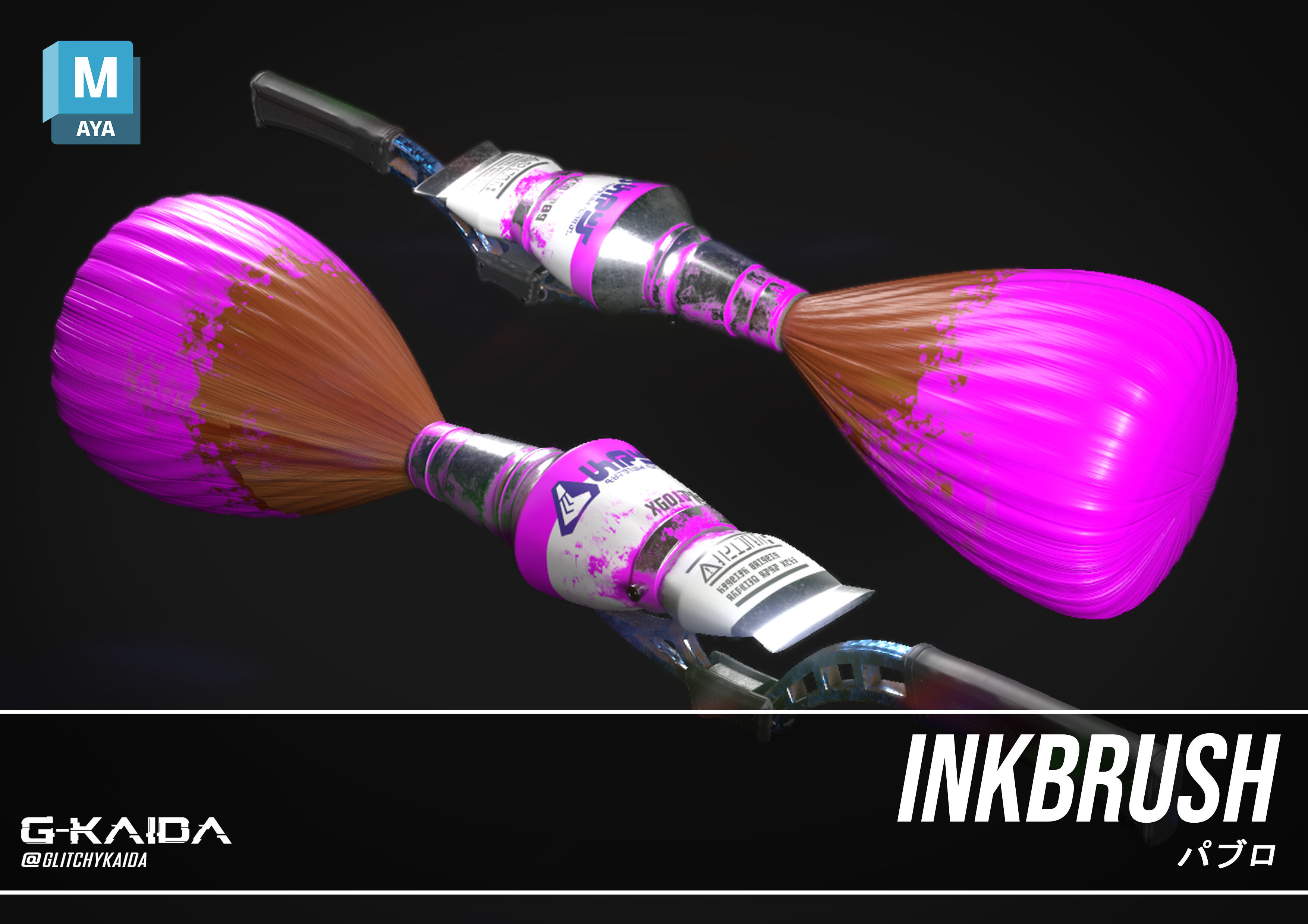 Prop - Weapon - Inkbrush 3D model_1
