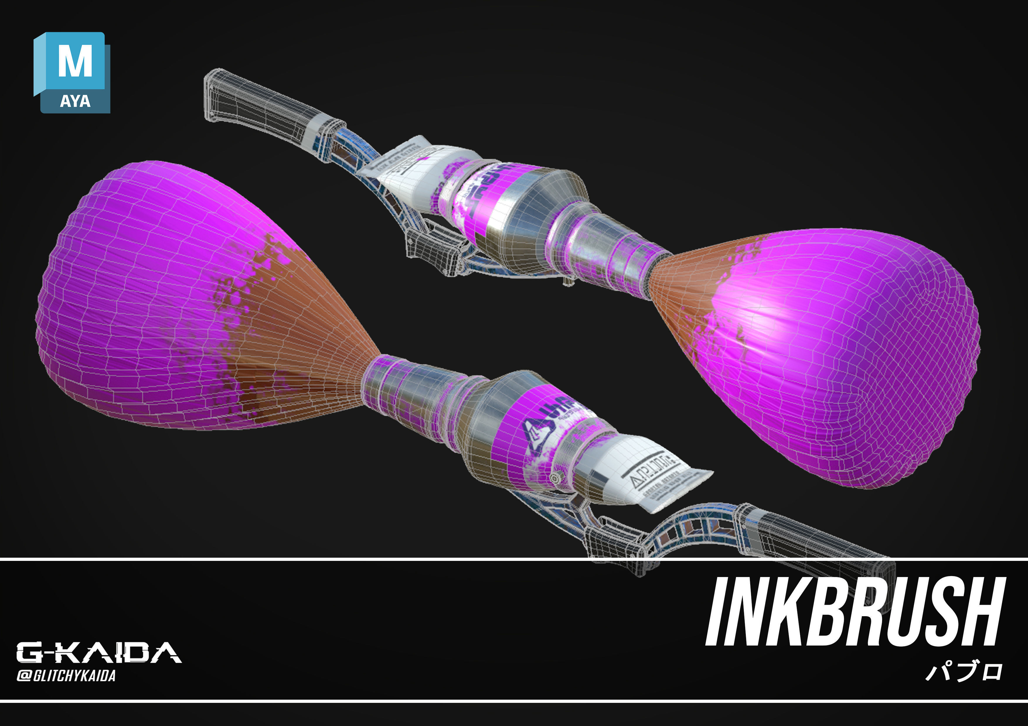 Prop - Weapon - Inkbrush 3D model_5
