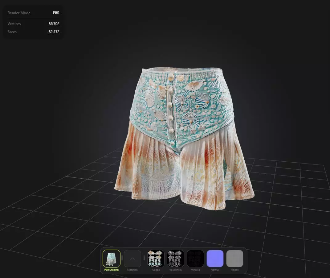 Seashells Shorts PBR 4k Low-poly 3D model