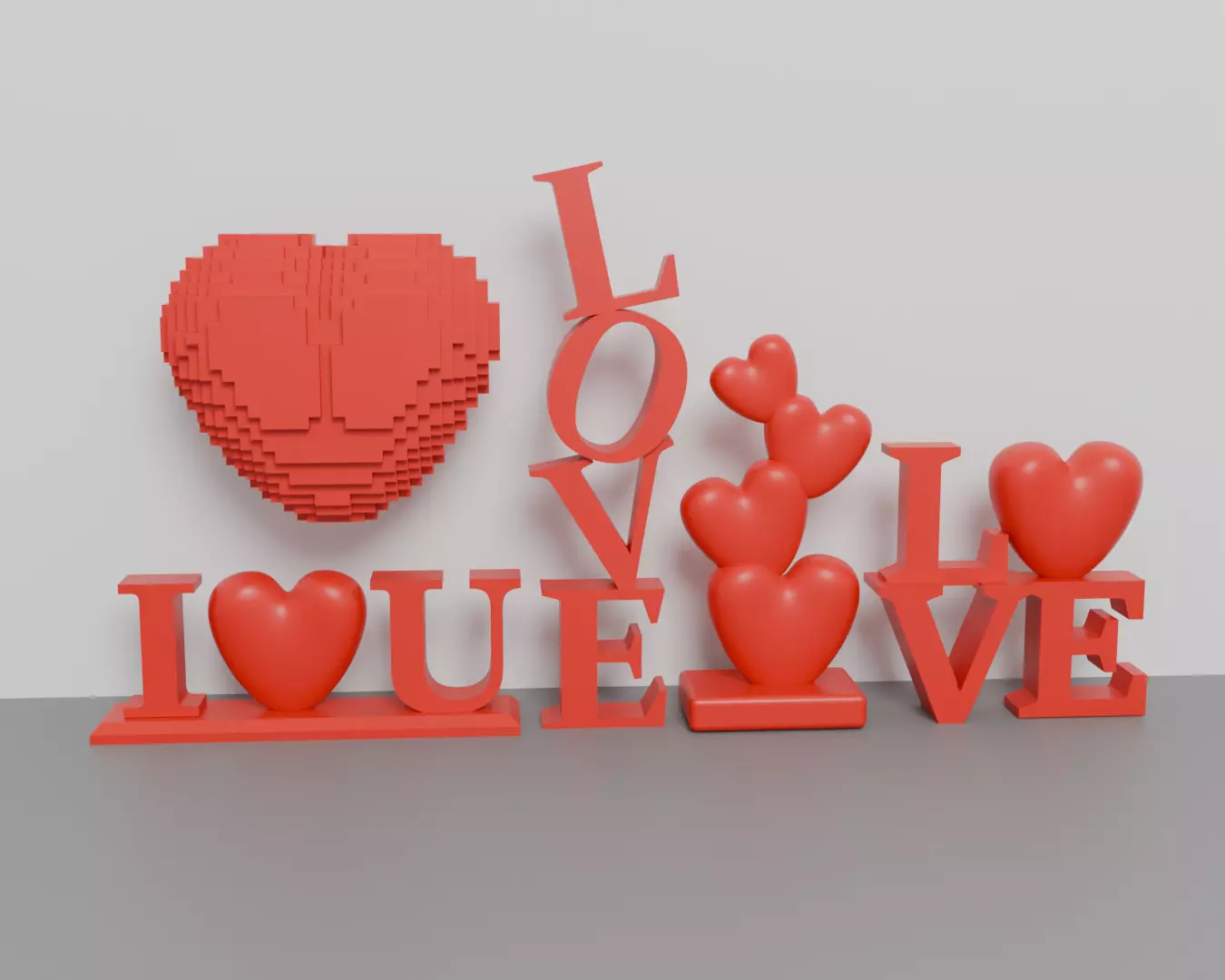love set of 3d printable files 3D print model