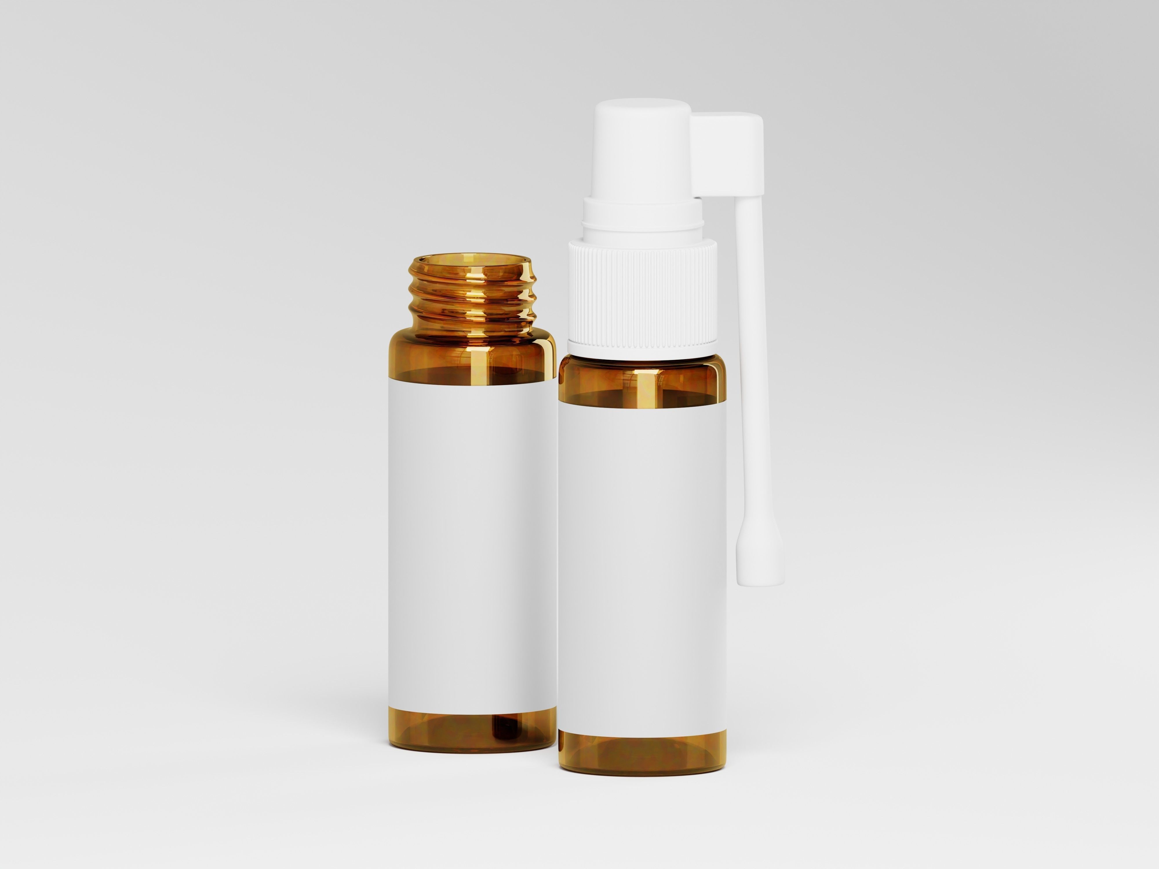 Throat spray pump Bottle 3D Model Low-poly 3D model_5