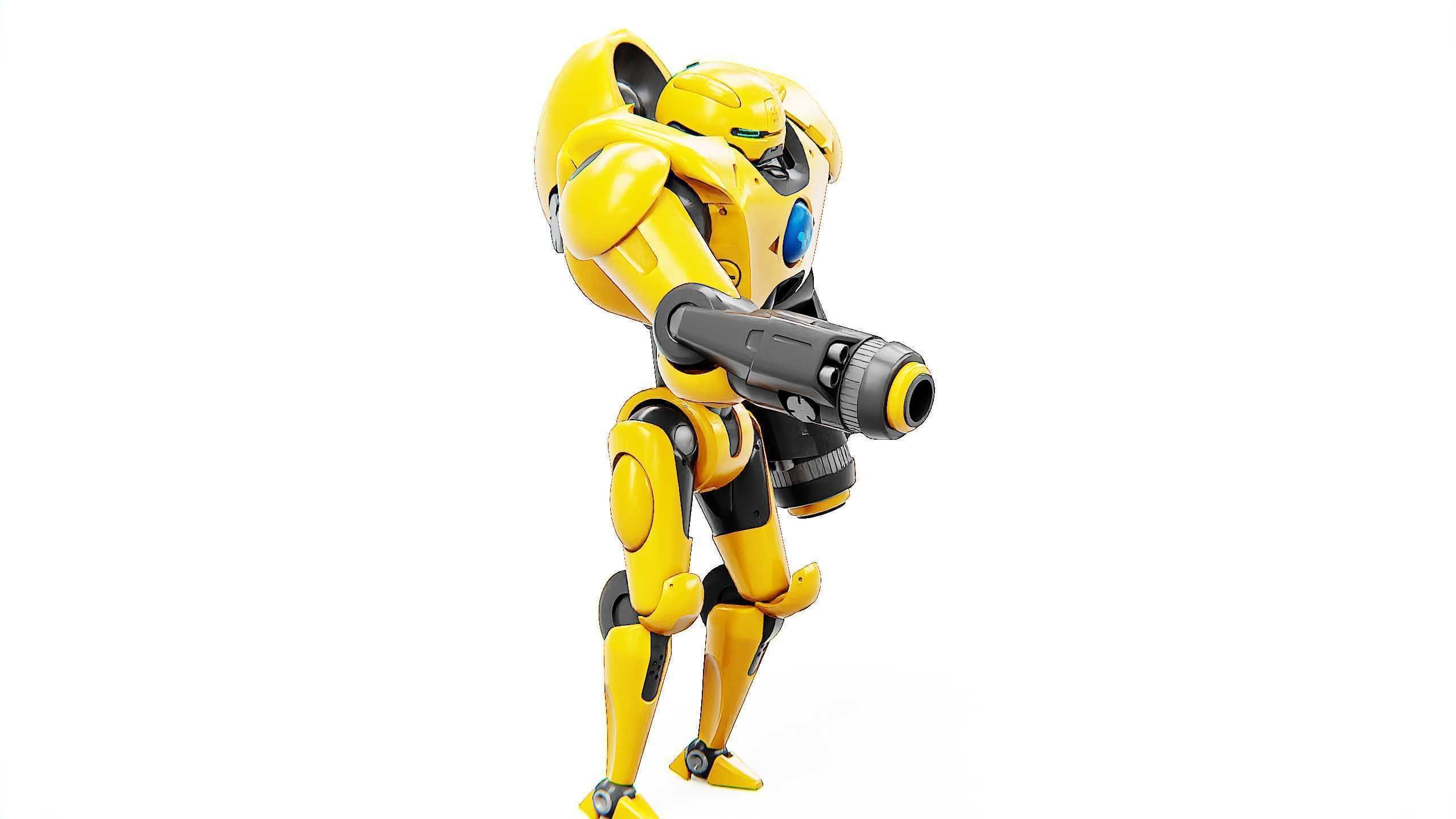 GUARD DROID X-5000 Rigged for Unreal Engine - Unity - MIXAMO  3D model_4