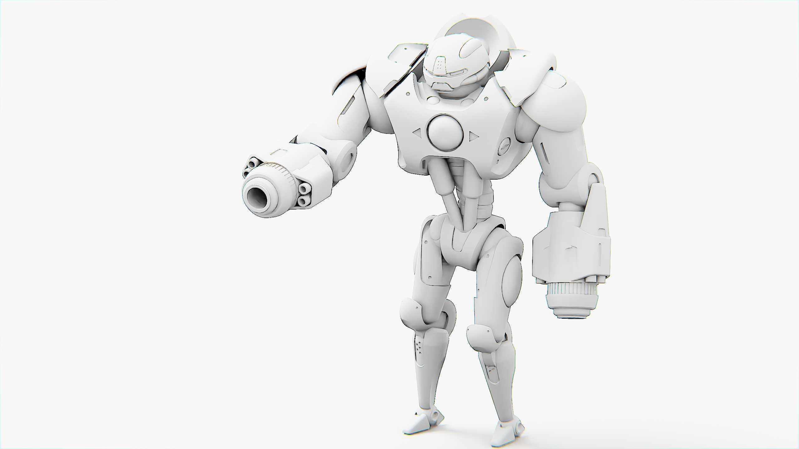 GUARD DROID X-5000 Rigged for Unreal Engine - Unity - MIXAMO  3D model_32