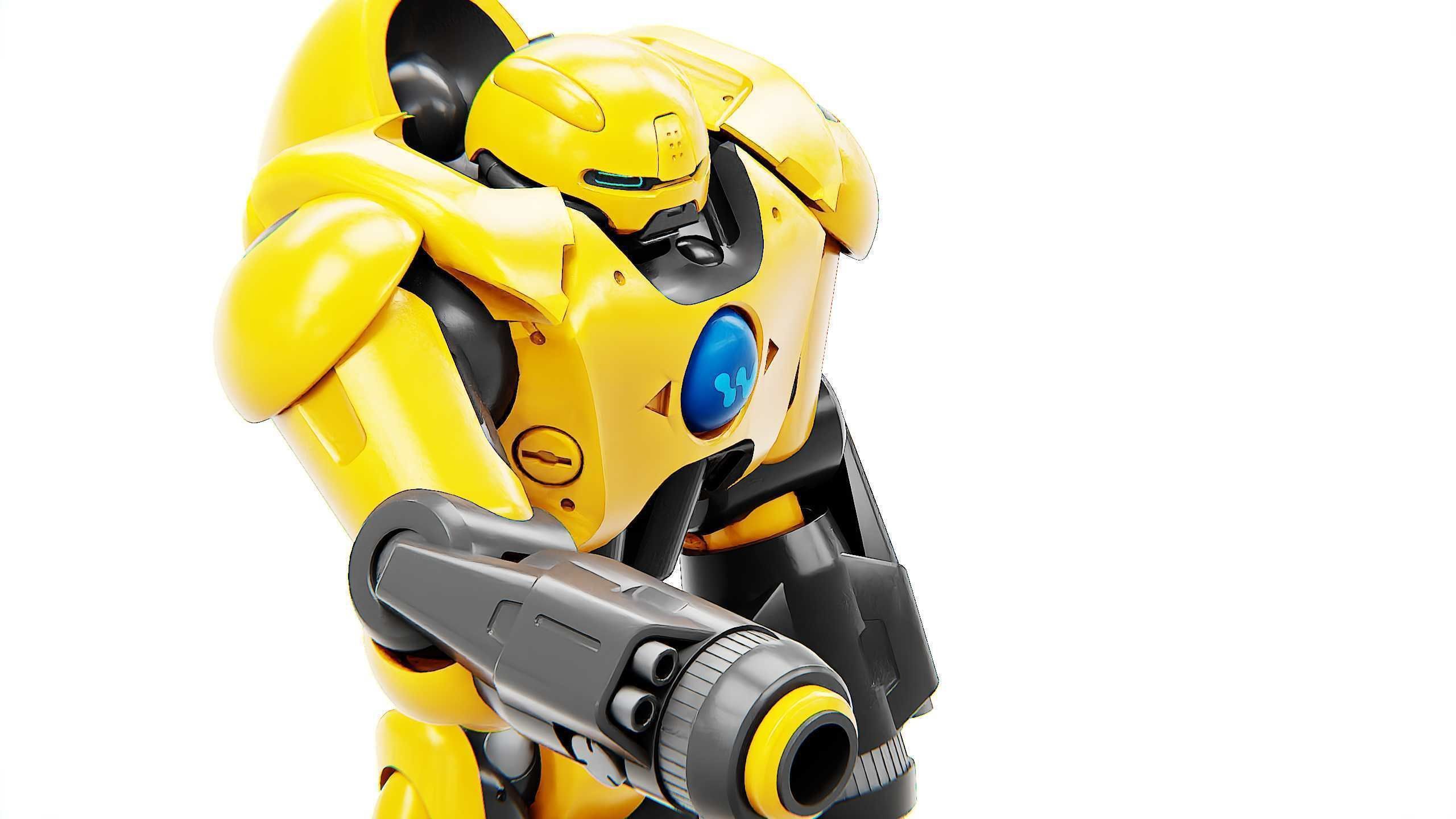 GUARD DROID X-5000 Rigged for Unreal Engine - Unity - MIXAMO  3D model_23