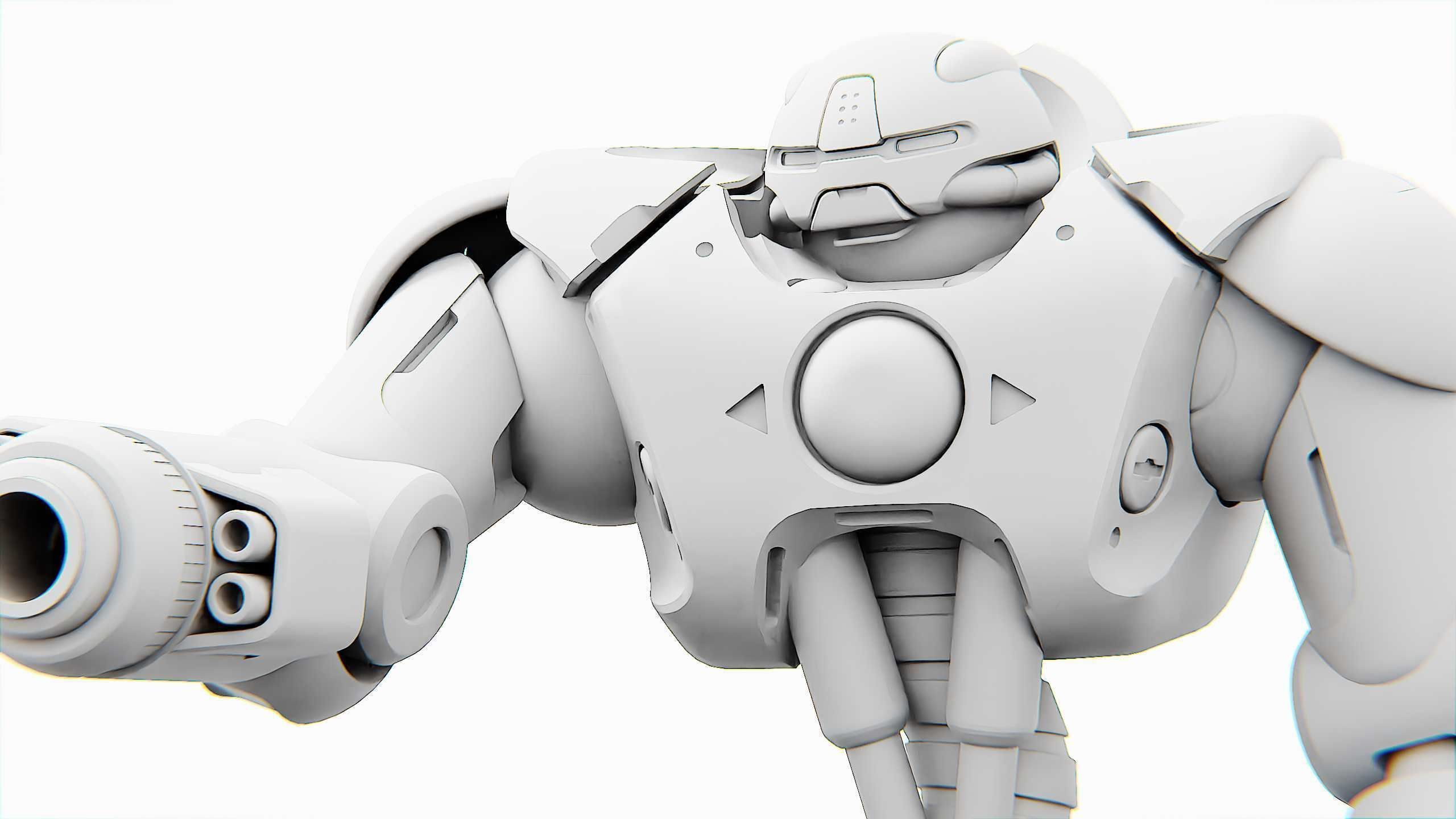 GUARD DROID X-5000 Rigged for Unreal Engine - Unity - MIXAMO  3D model_34