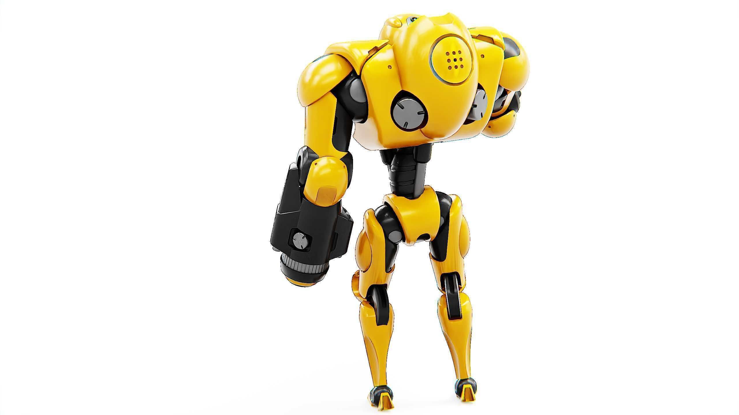 GUARD DROID X-5000 Rigged for Unreal Engine - Unity - MIXAMO  3D model_13