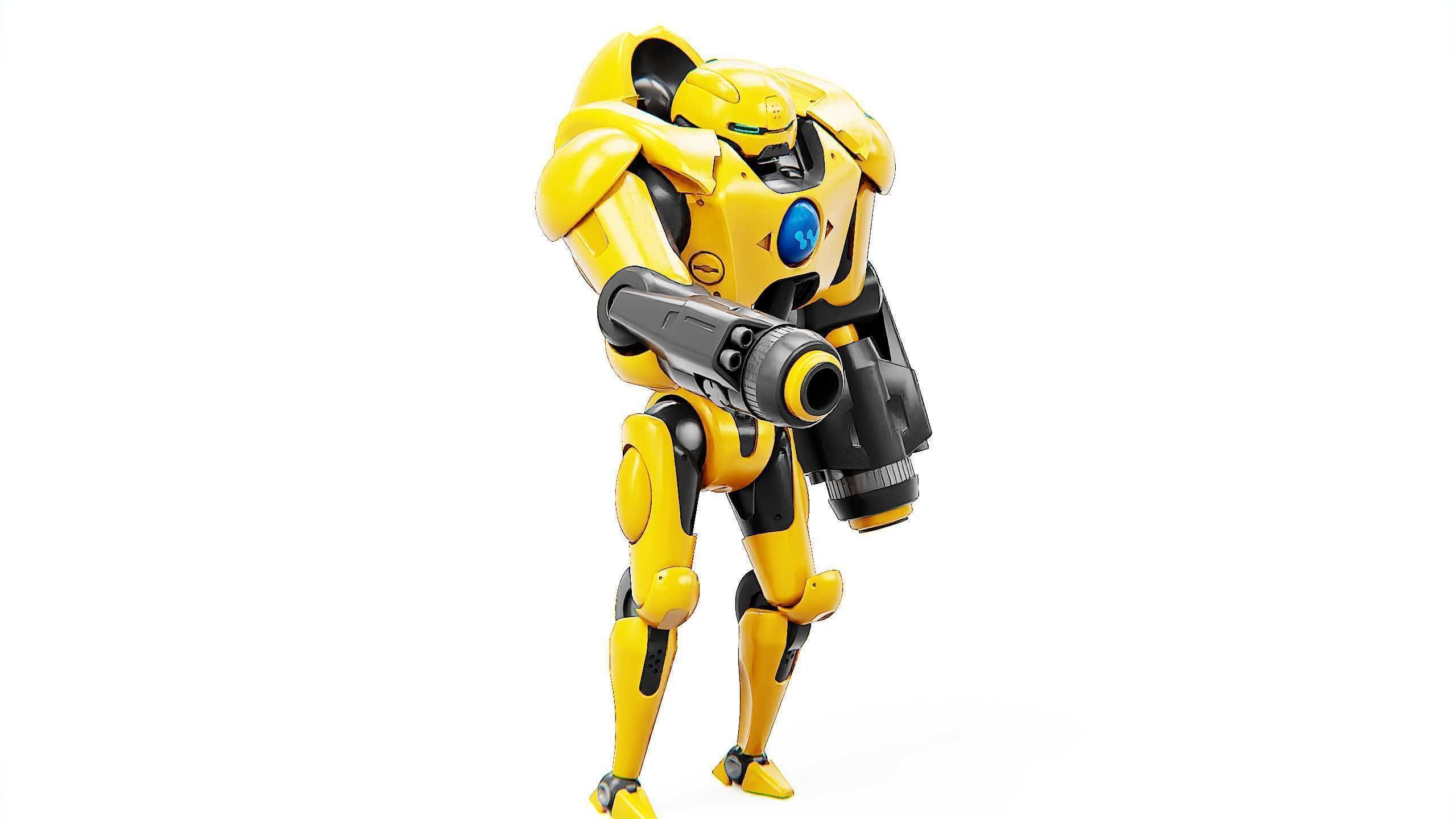 GUARD DROID X-5000 Rigged for Unreal Engine - Unity - MIXAMO  3D model_3