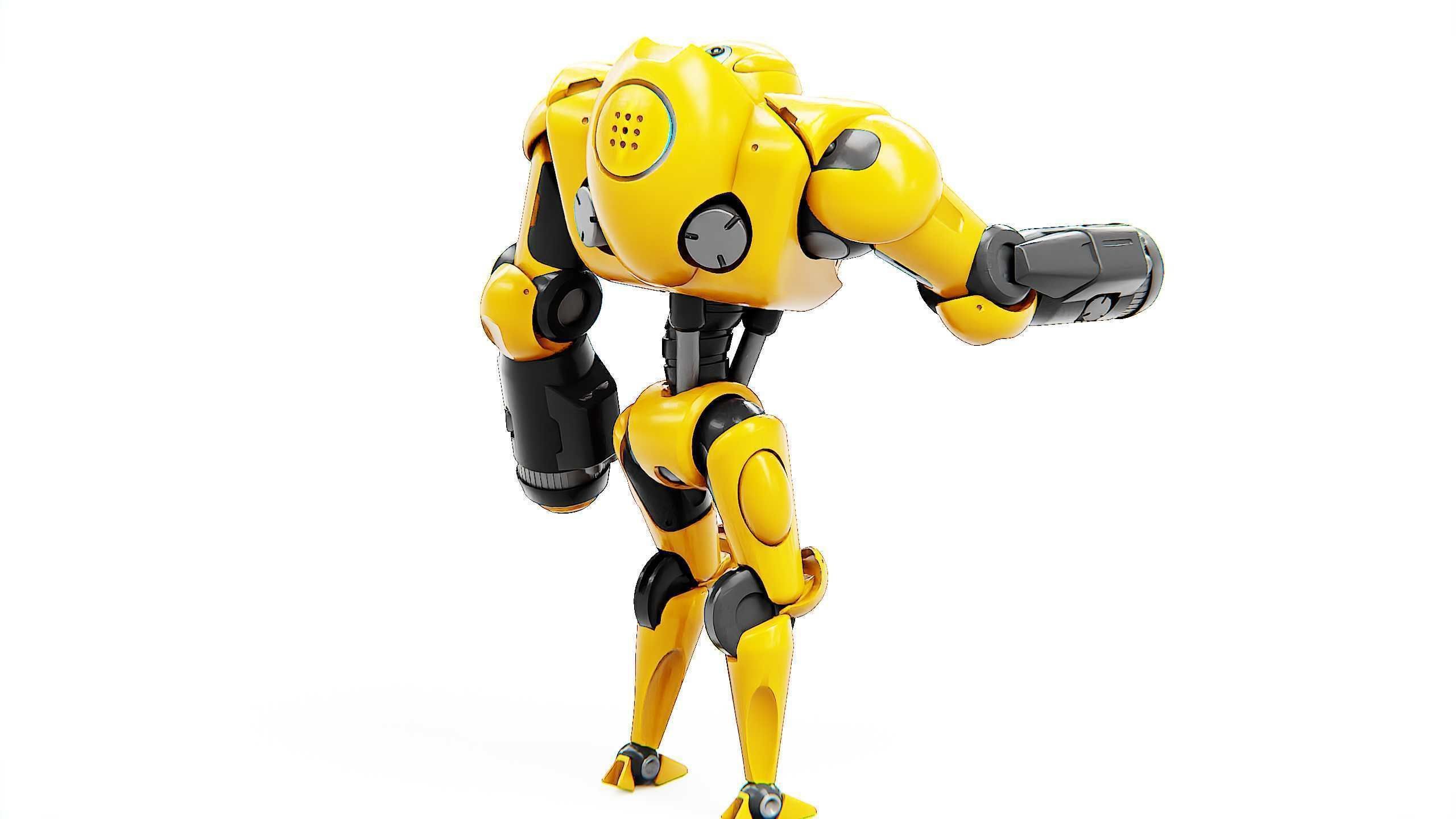 GUARD DROID X-5000 Rigged for Unreal Engine - Unity - MIXAMO  3D model_9