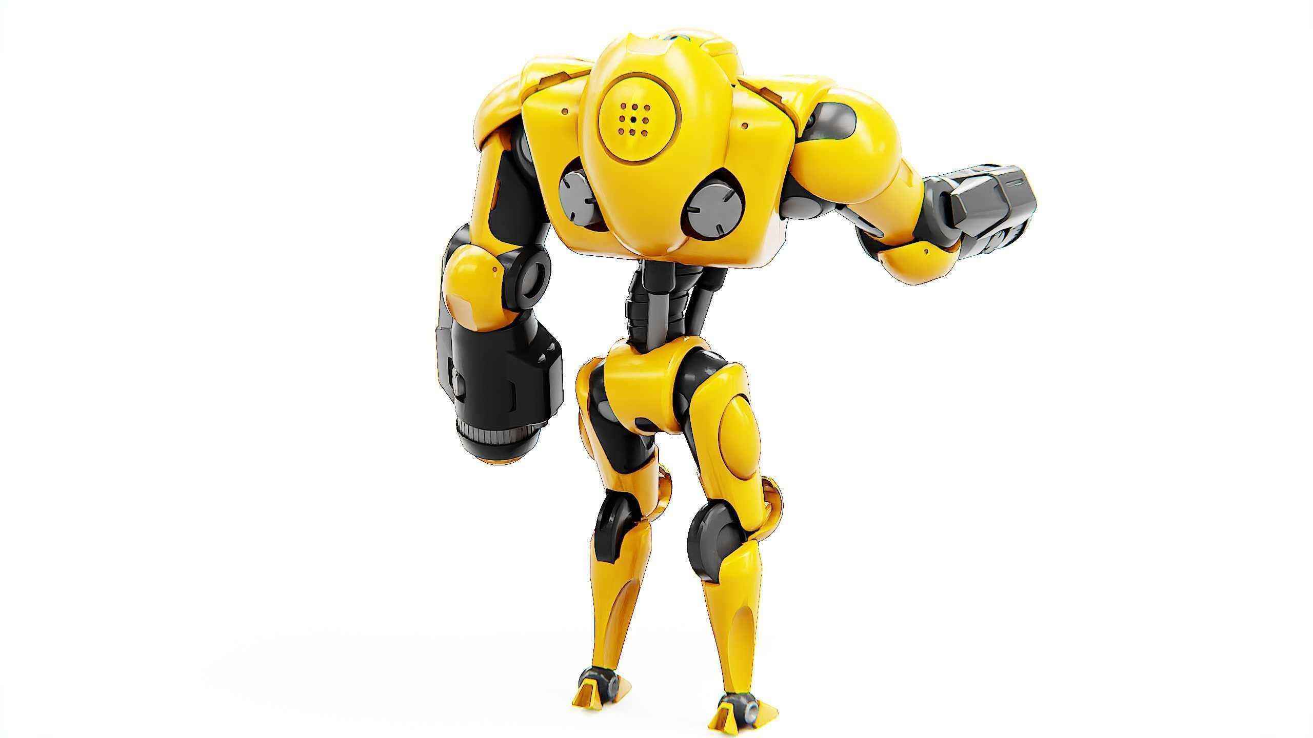 GUARD DROID X-5000 Rigged for Unreal Engine - Unity - MIXAMO  3D model_10