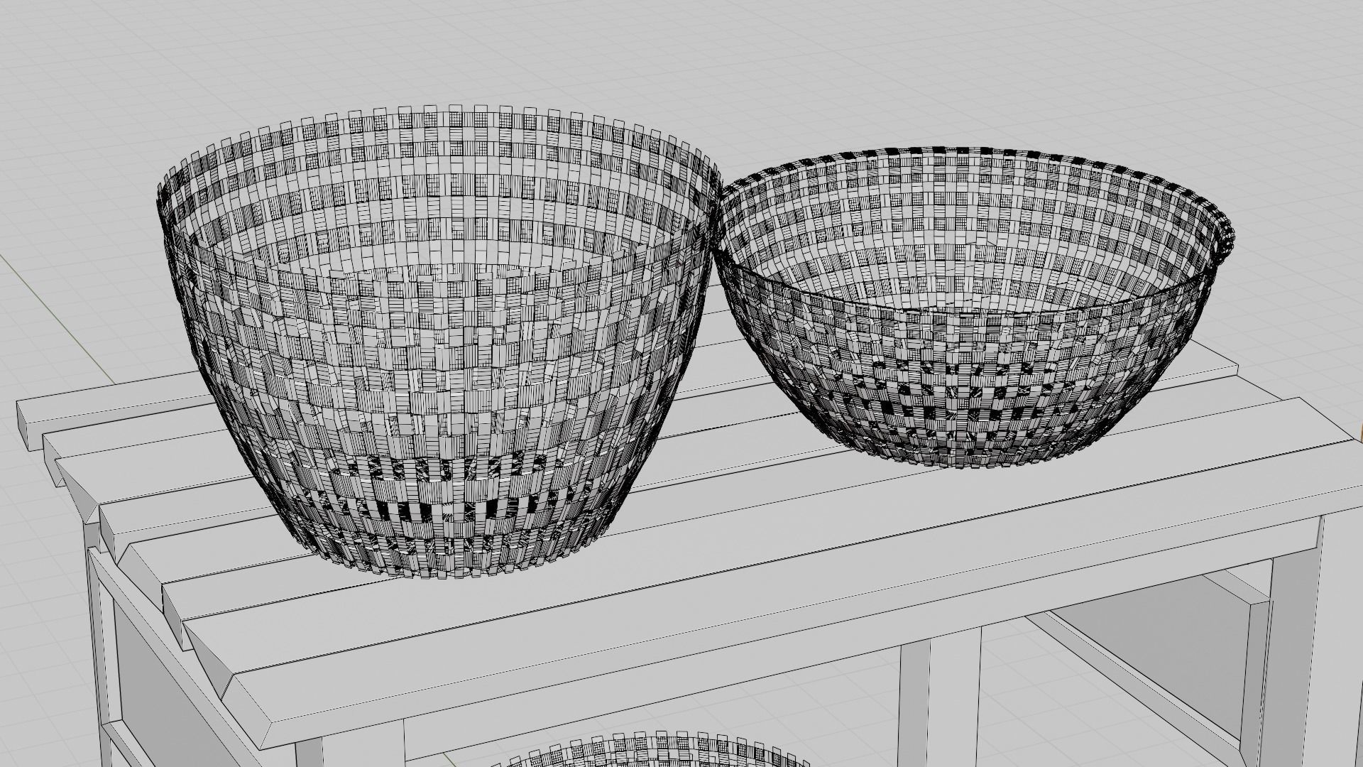 Basket and wooden table Game Assets item1 3D model_7