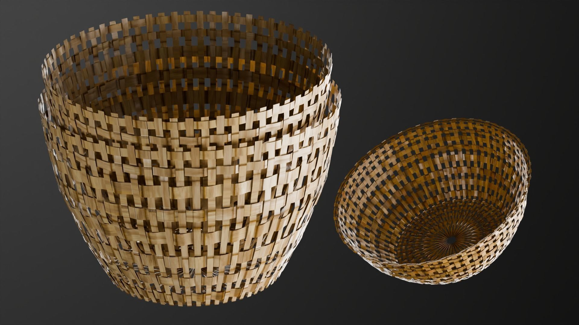 Basket and wooden table Game Assets item1 3D model_4