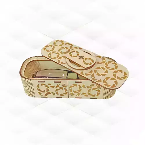 Gift box case for glasses laser cutting pattern