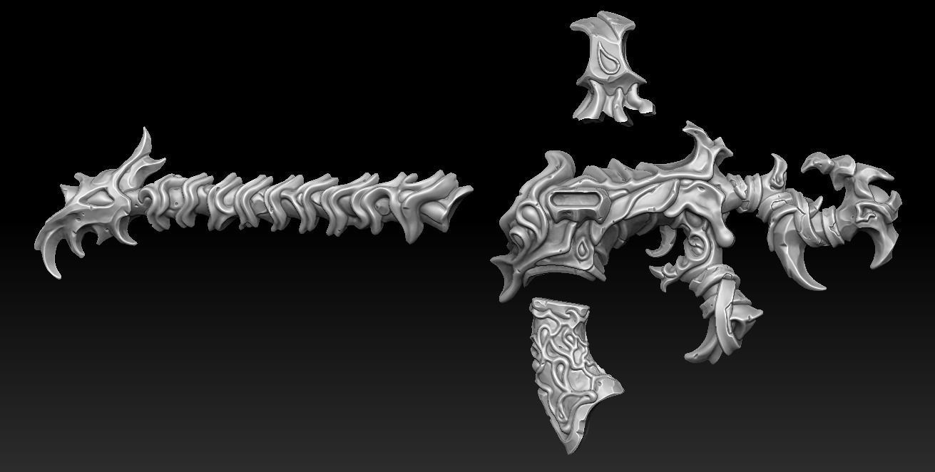 Undead assault rifle 3d print 3D print model_3