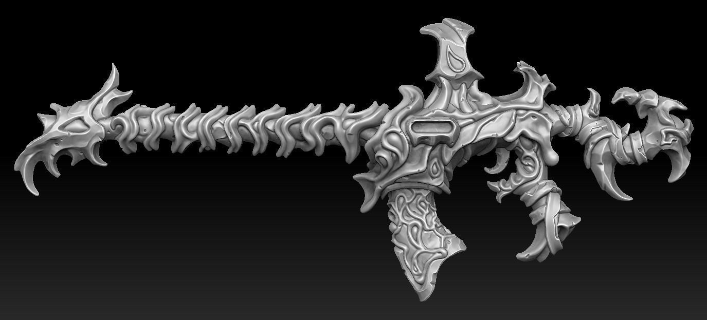 Undead assault rifle 3d print 3D print model_1