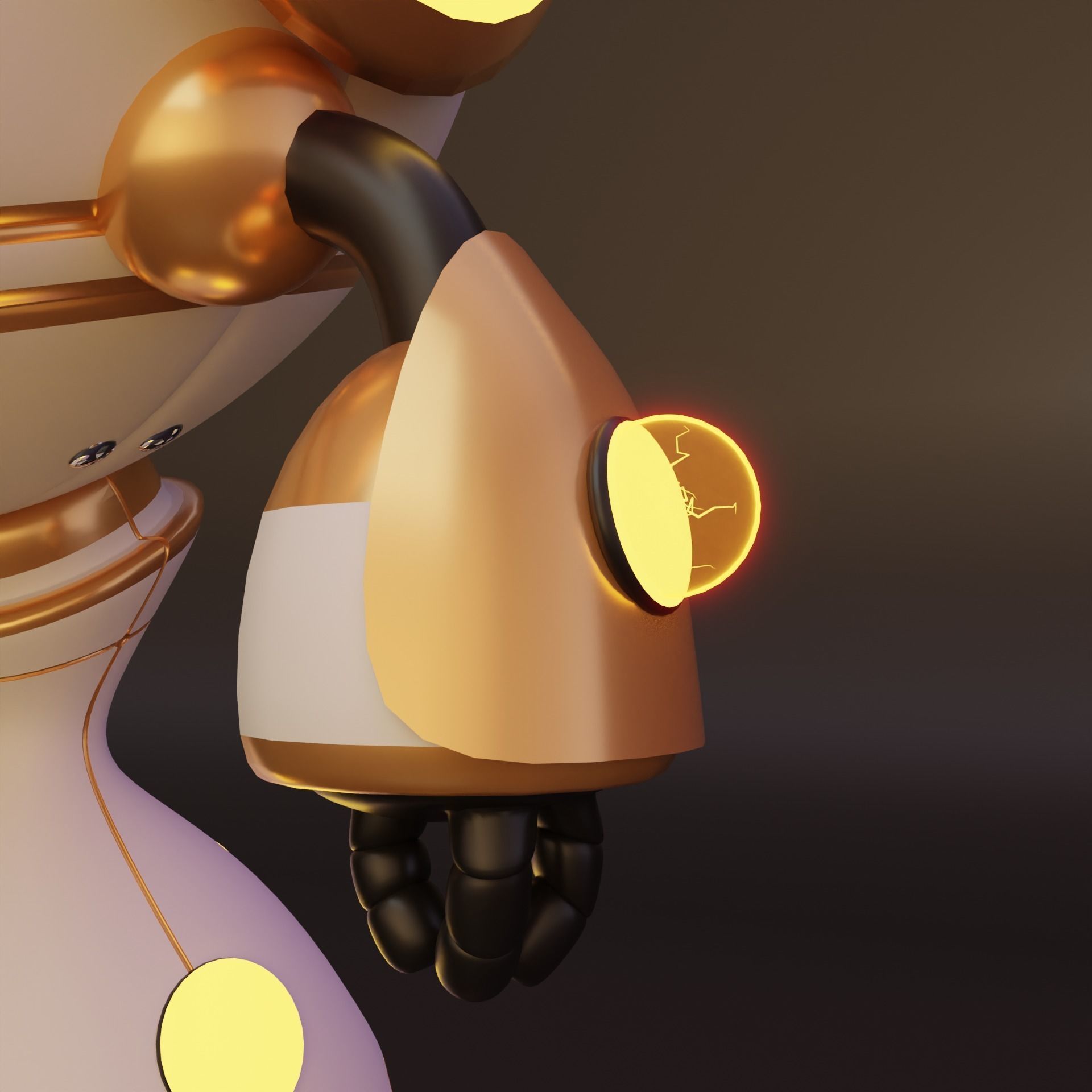 Flying Robot Low-poly 3D model_2