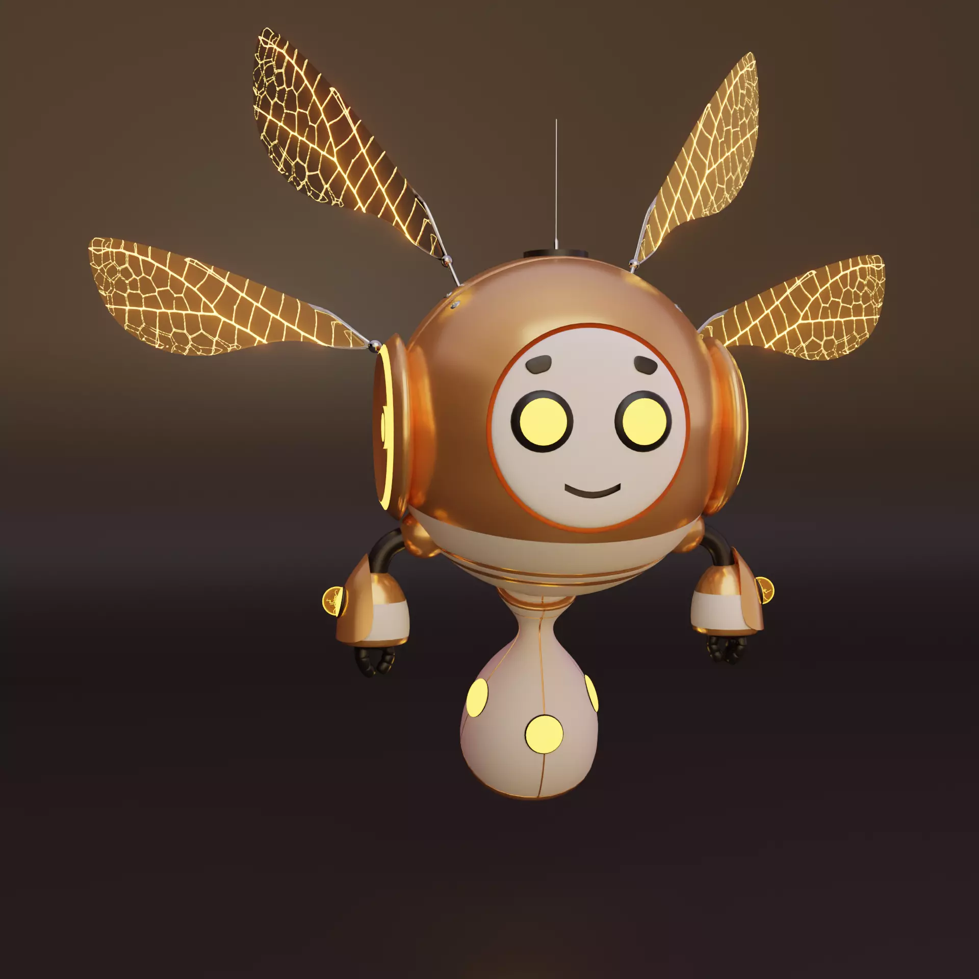 Flying Robot Low-poly 3D model_0