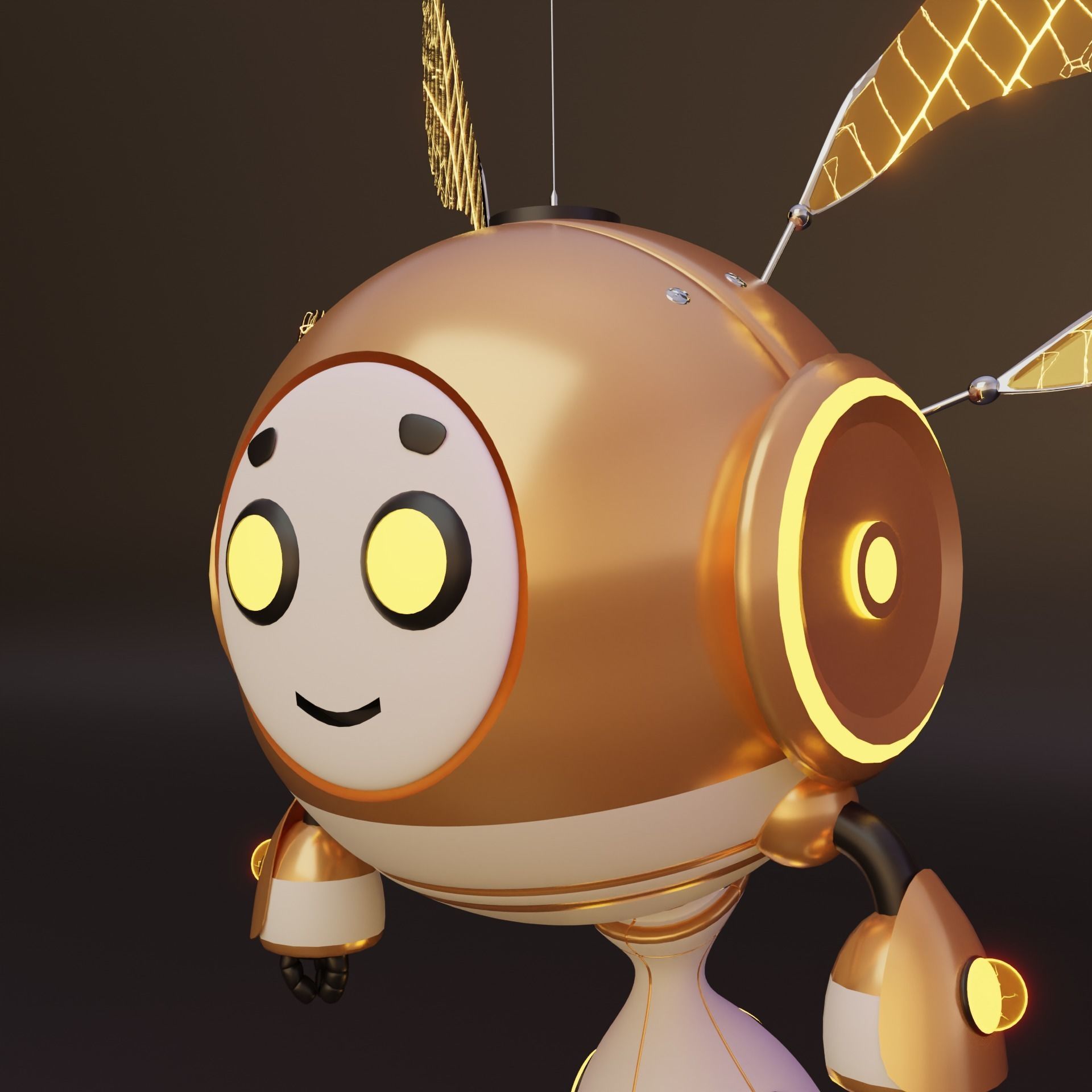 Flying Robot Low-poly 3D model_4
