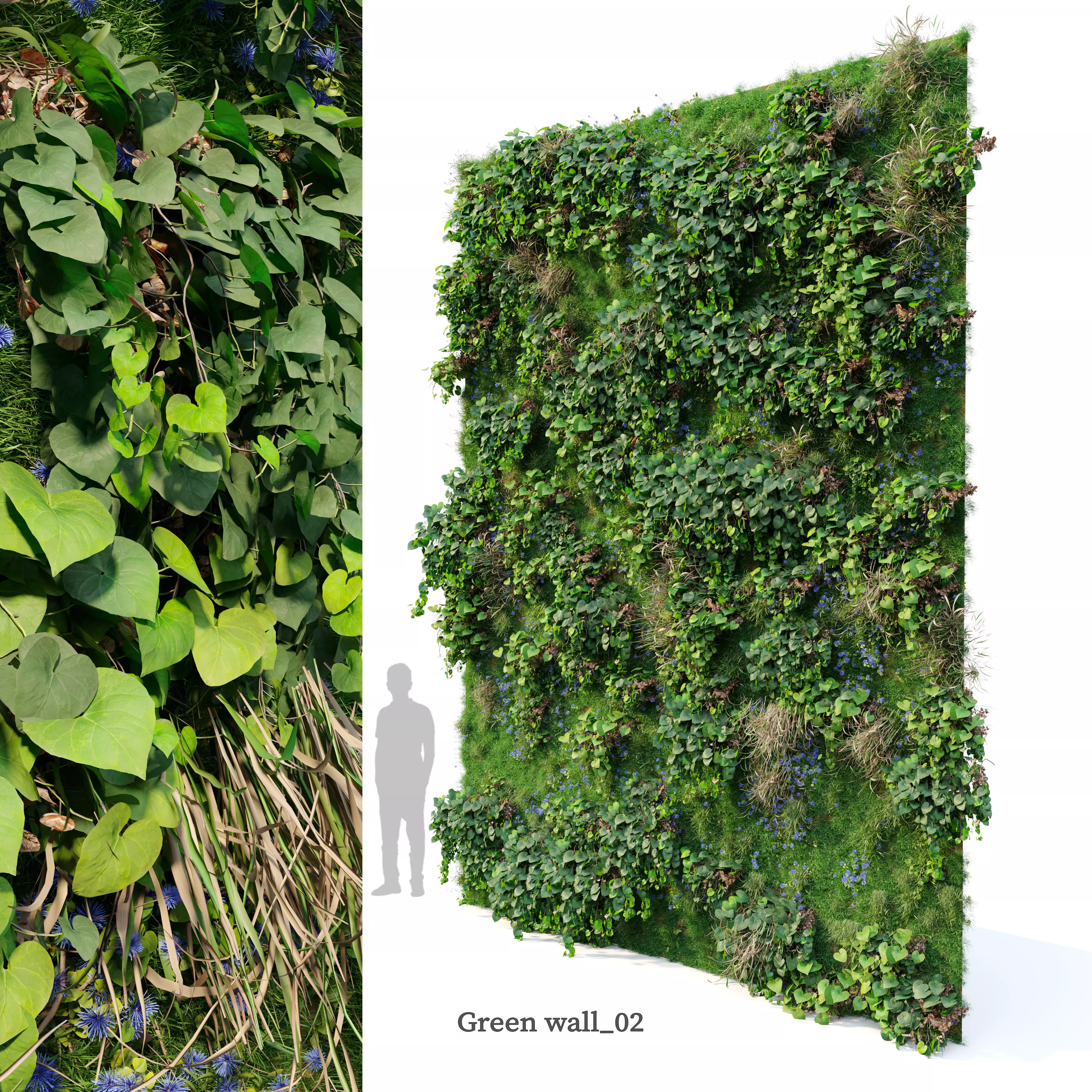 Green wall 02 3D model_0