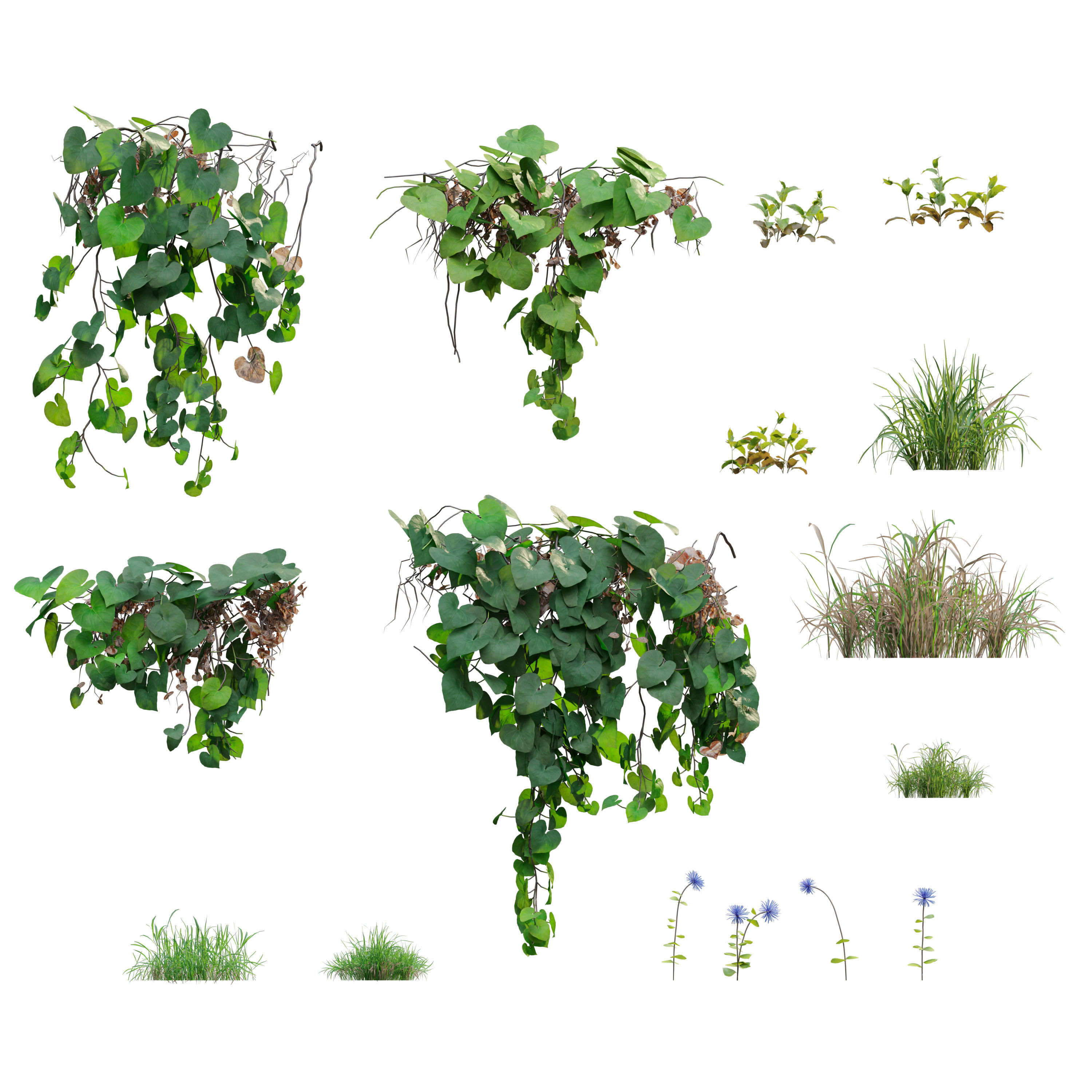 Green wall 02 3D model_2