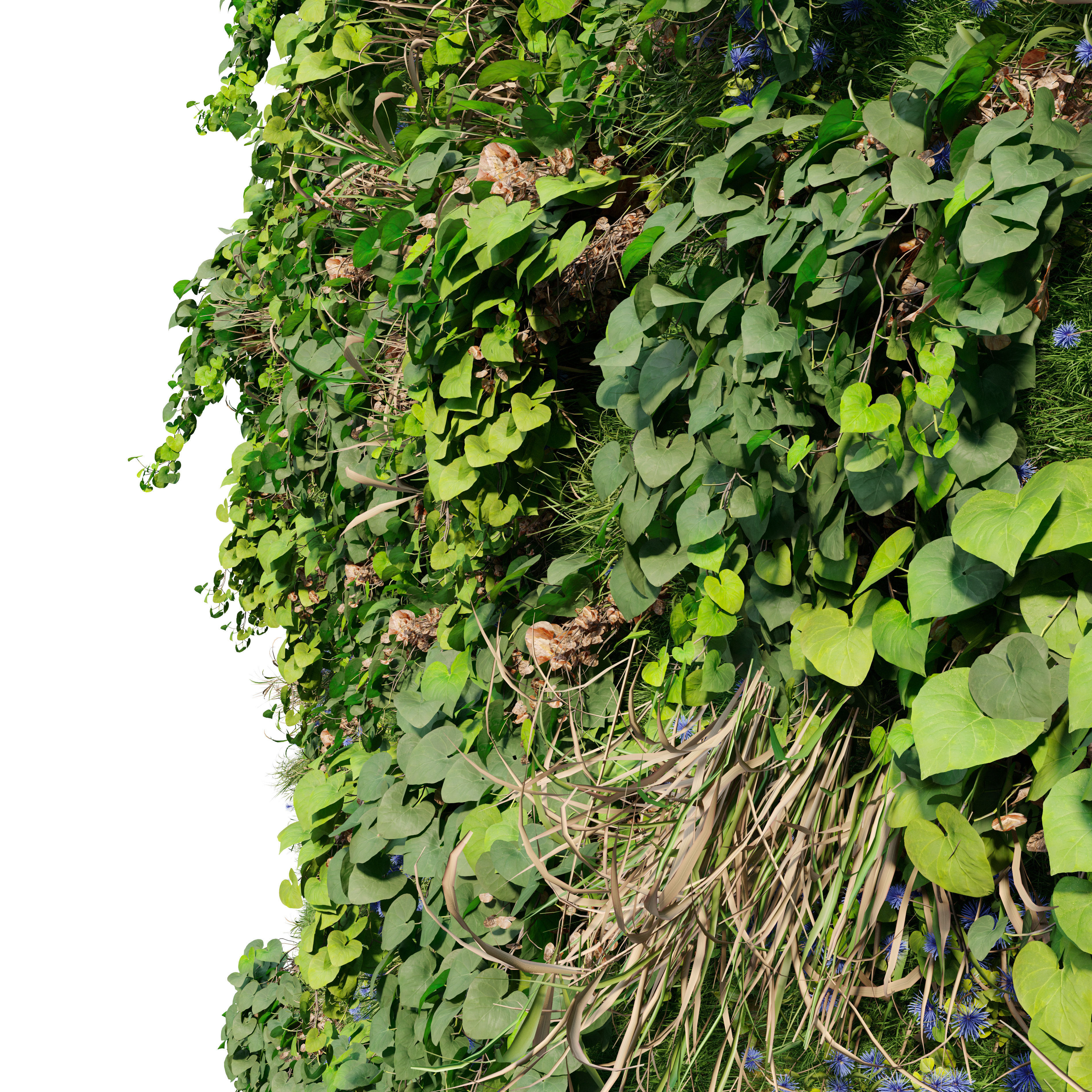 Green wall 02 3D model_3