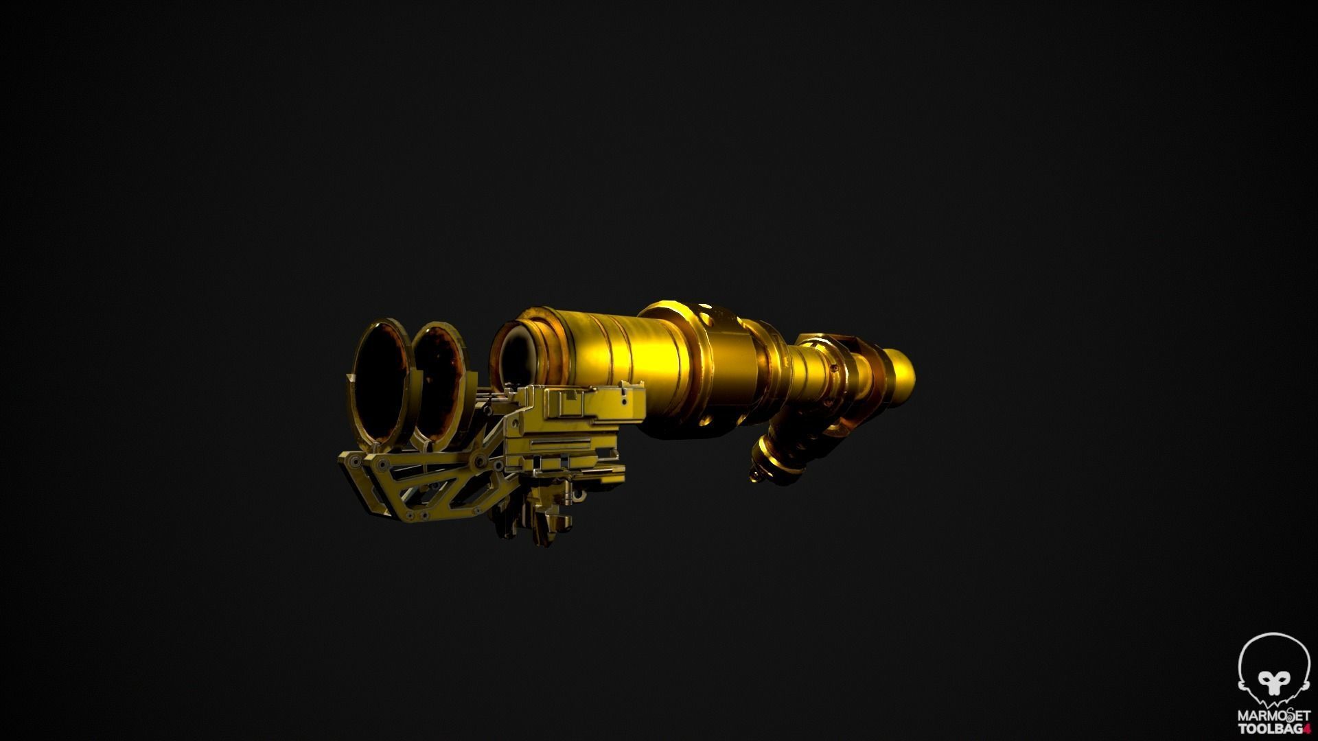 Steampunk Spyglass 3D model_1
