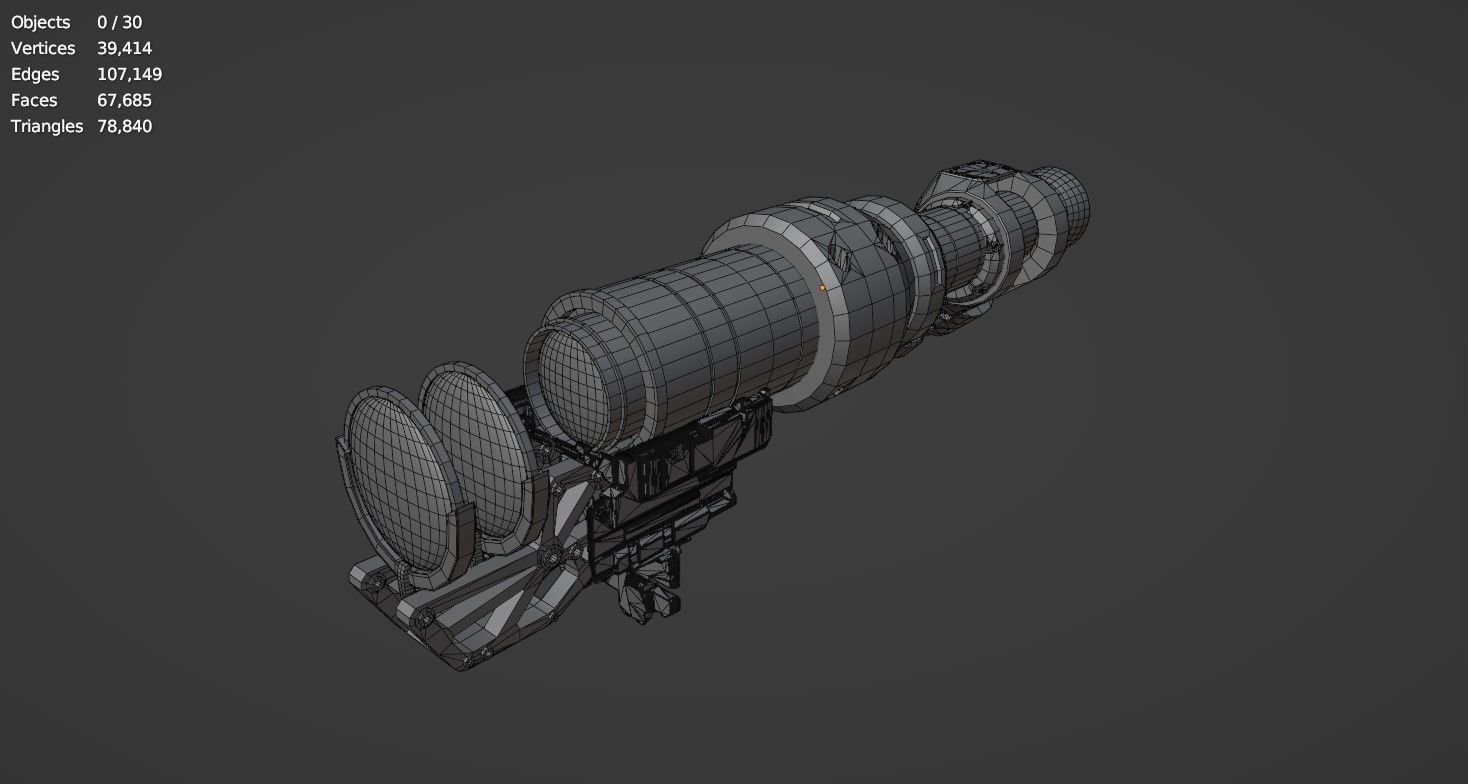 Steampunk Spyglass 3D model_21