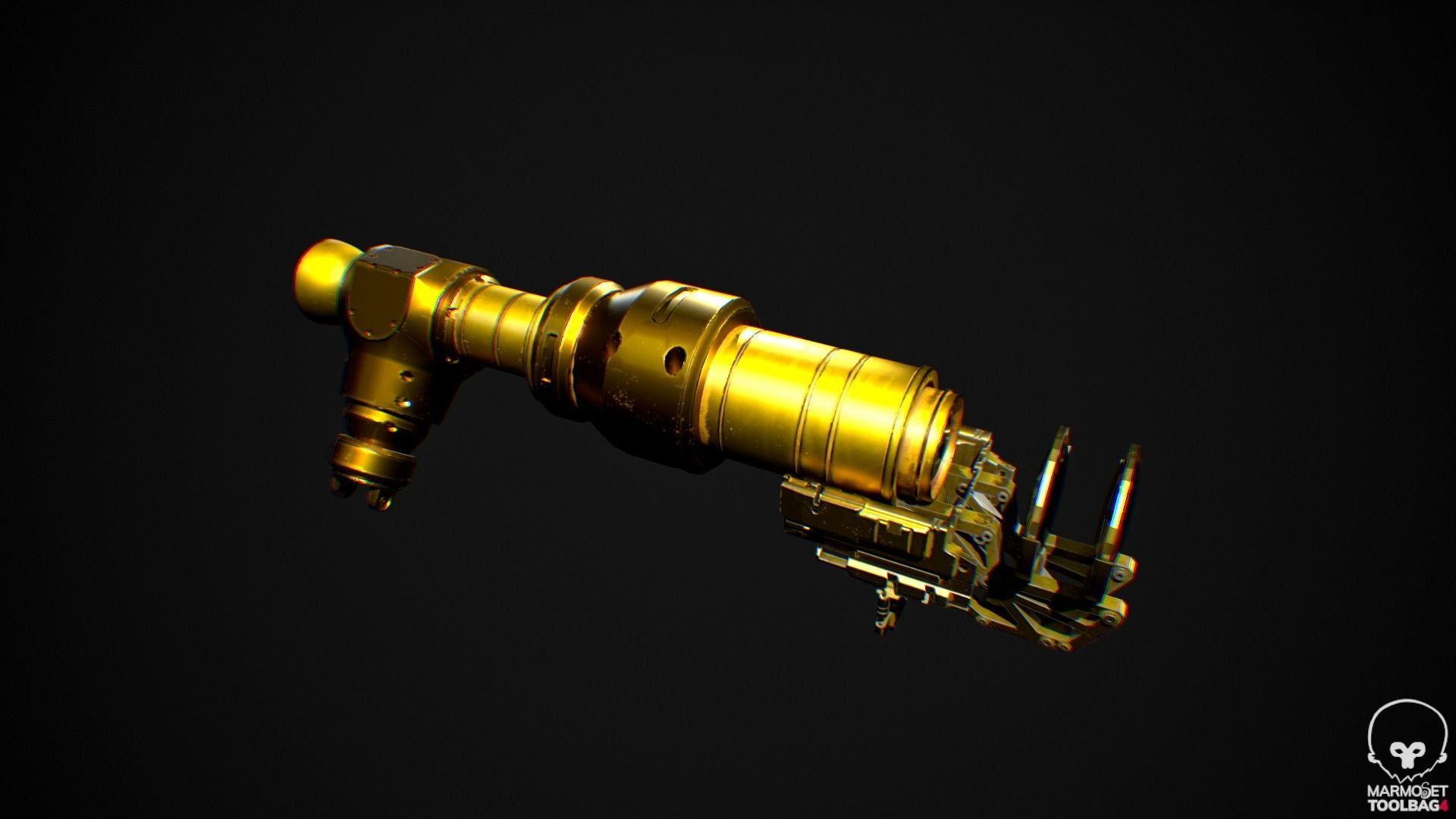 Steampunk Spyglass 3D model_2