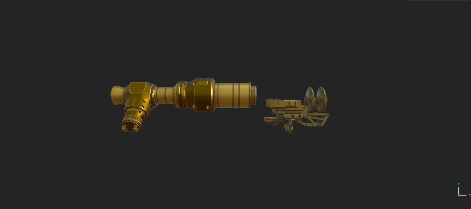 Steampunk Spyglass 3D model_7
