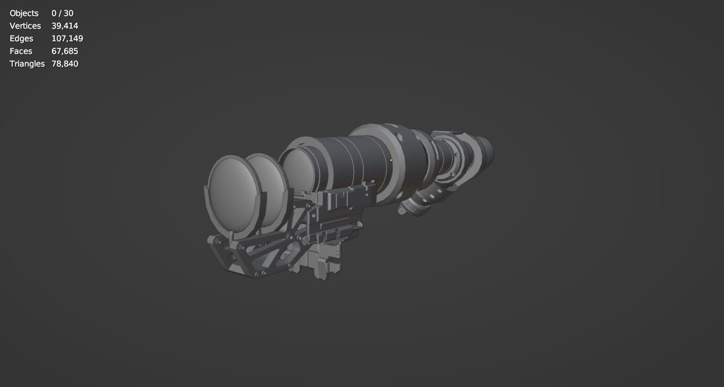 Steampunk Spyglass 3D model_13